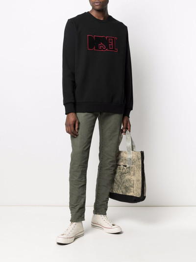 Diesel logo-patch green-label sweatshirt outlook