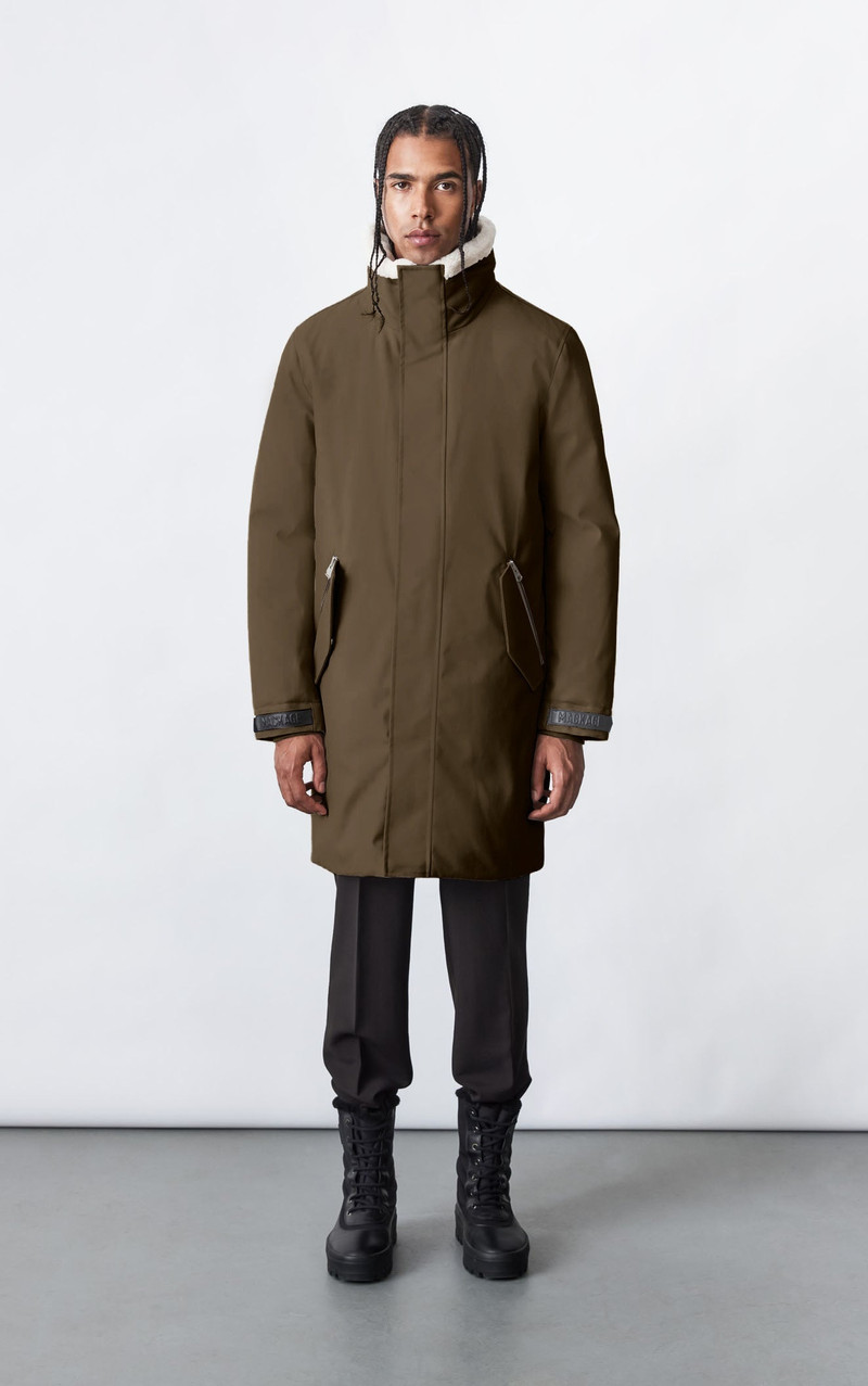 KASON Twill down parka with sheepskin lined collar for men 7