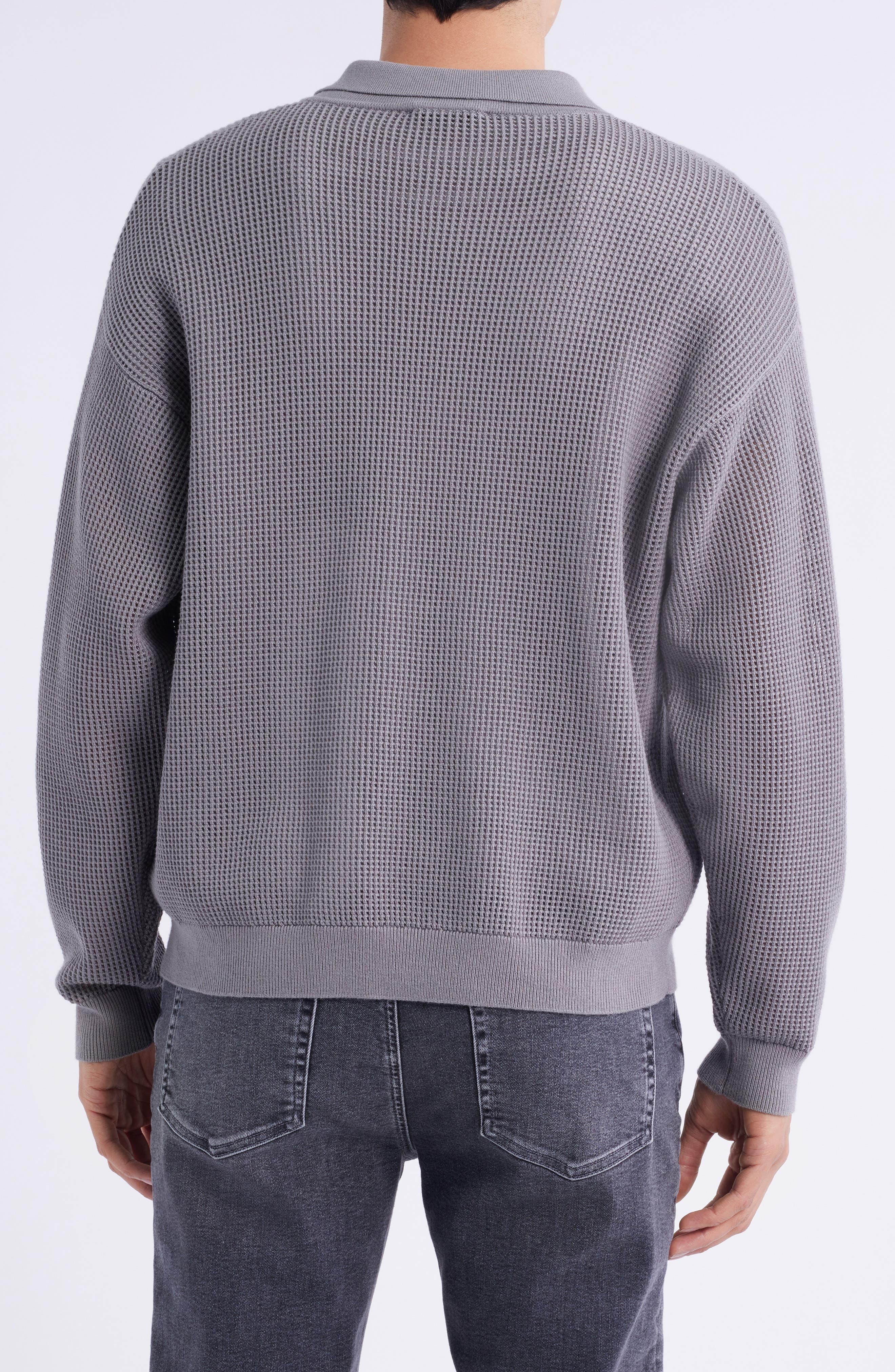 FRAME Open Stitch Cardigan in Cloud Grey at Nordstrom - 6