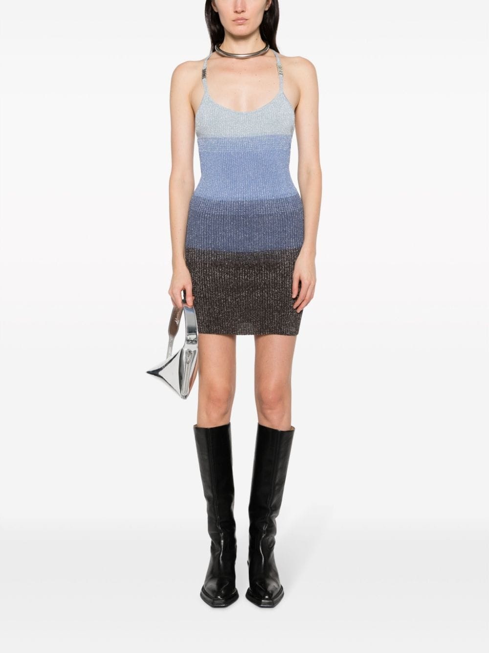 striped degradé minidress - 2
