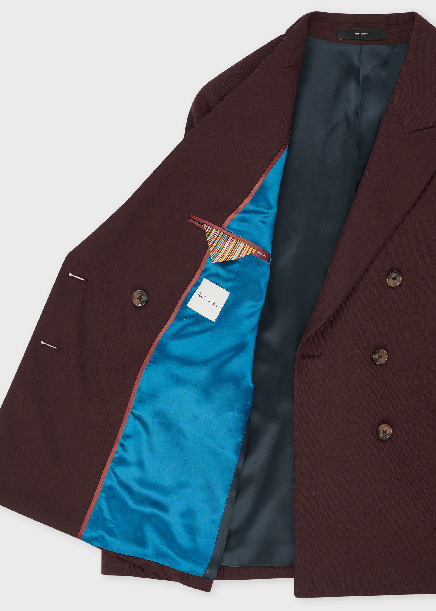 Women's A Suit To Travel In - Burgundy Wool Double Breasted Suit - 4