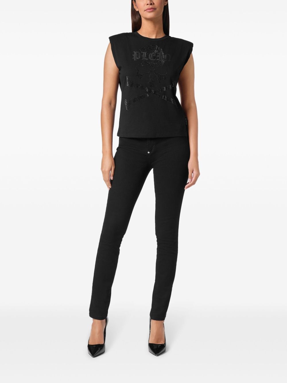 skull-embellished tank top - 2