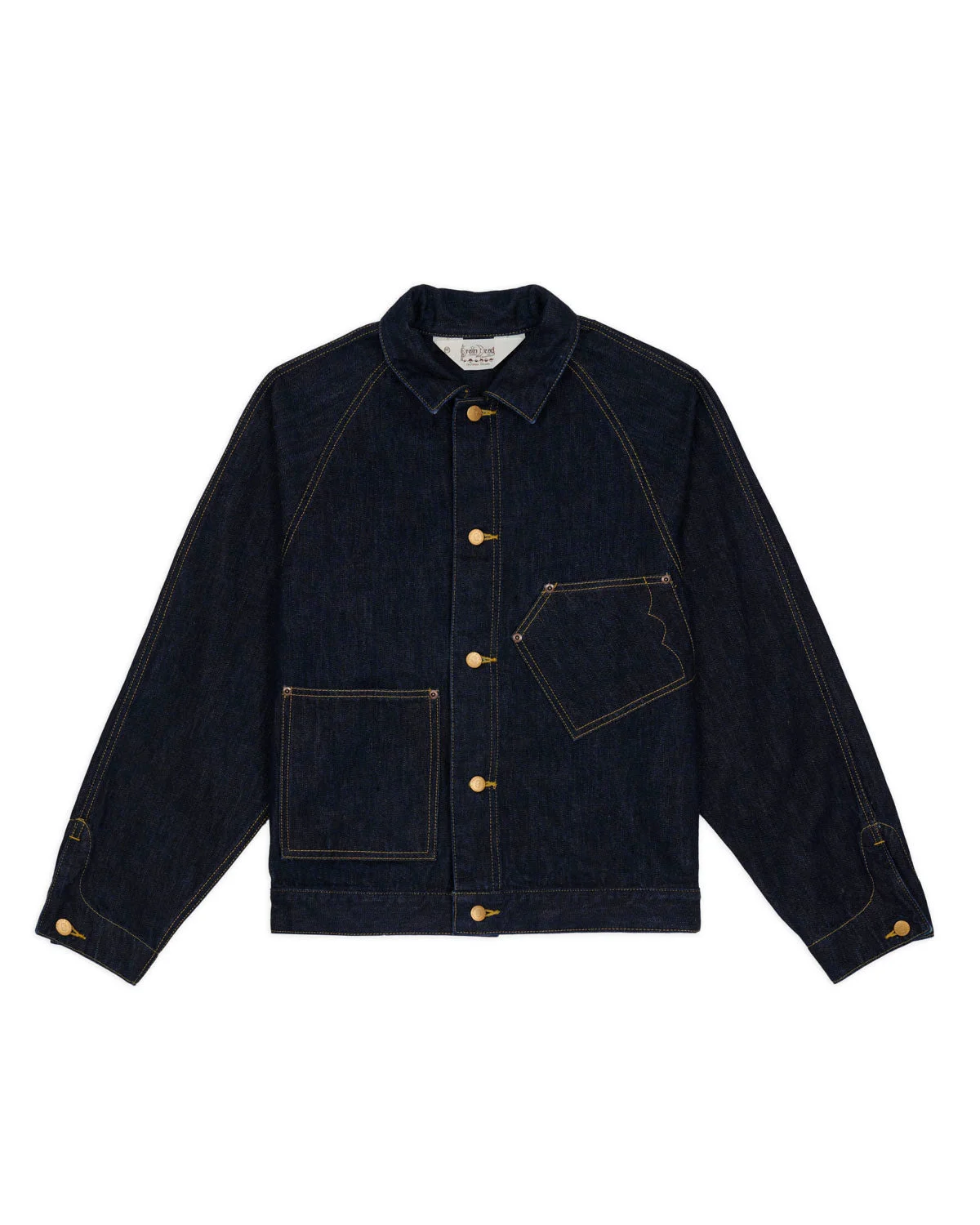 Denim Cropped Engineer Jacket - Washed Indigo - 1