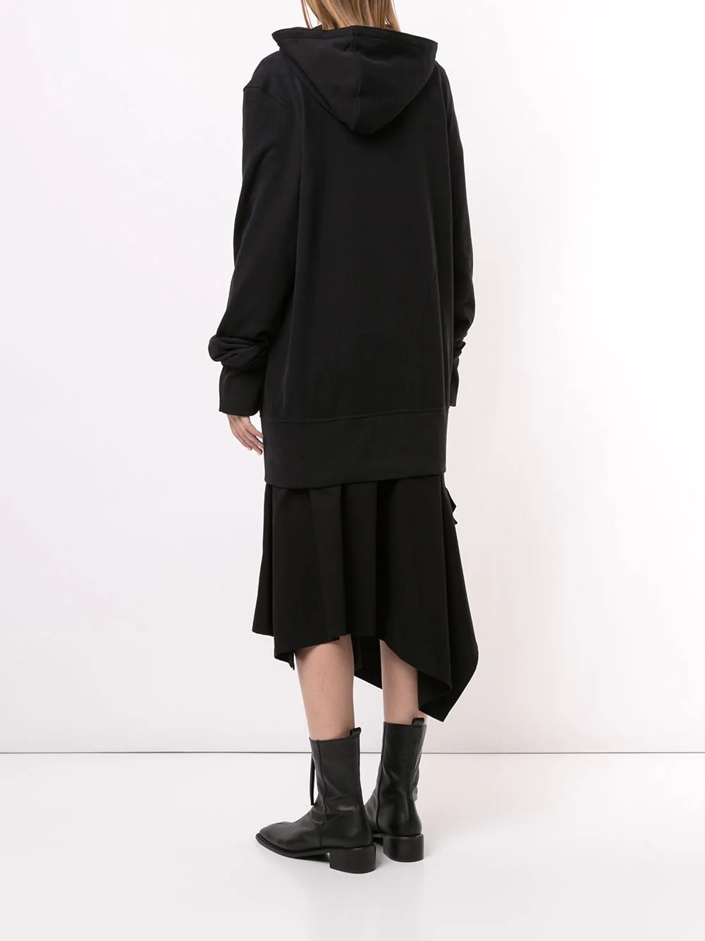 drawstring draped sleeves hoodie - 4