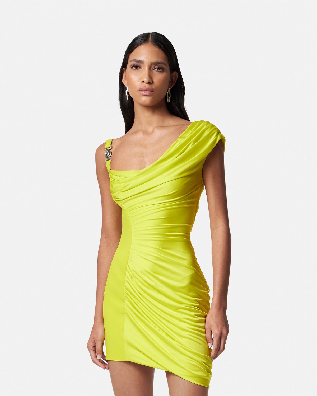 【関税&送料込】Versace Medusa 95 Mini Draped Dress Medusa '95 Draped Mini Dress Black | VERSACE US