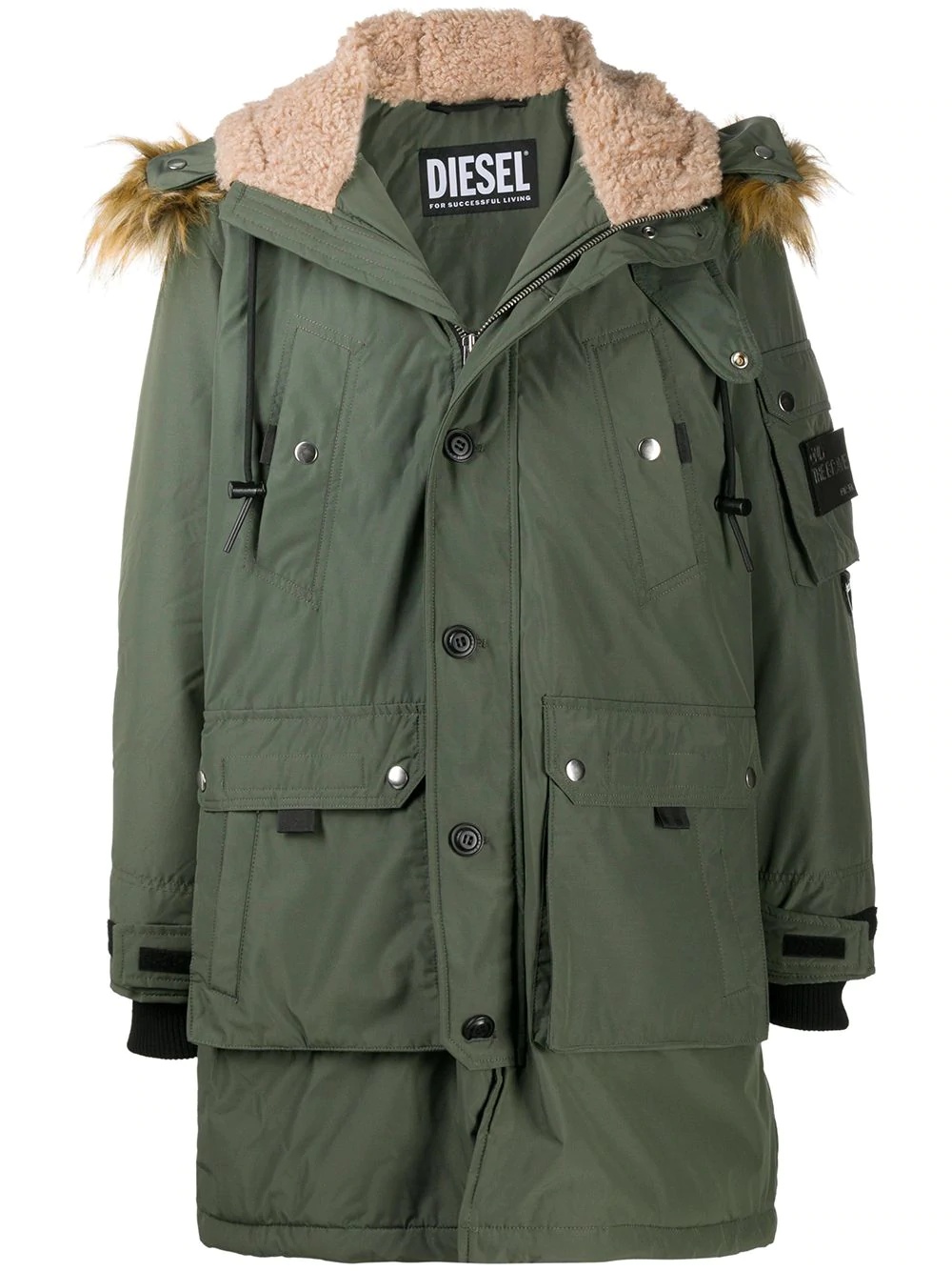 hooded parka coat - 1