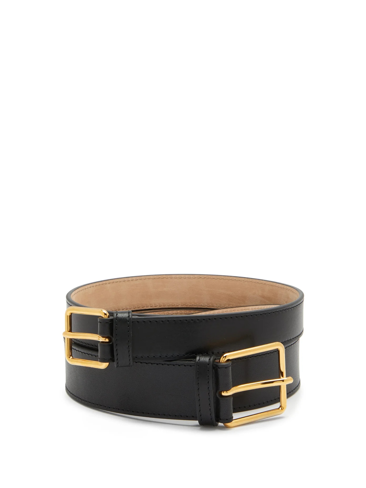 Double-strap leather belt - 1