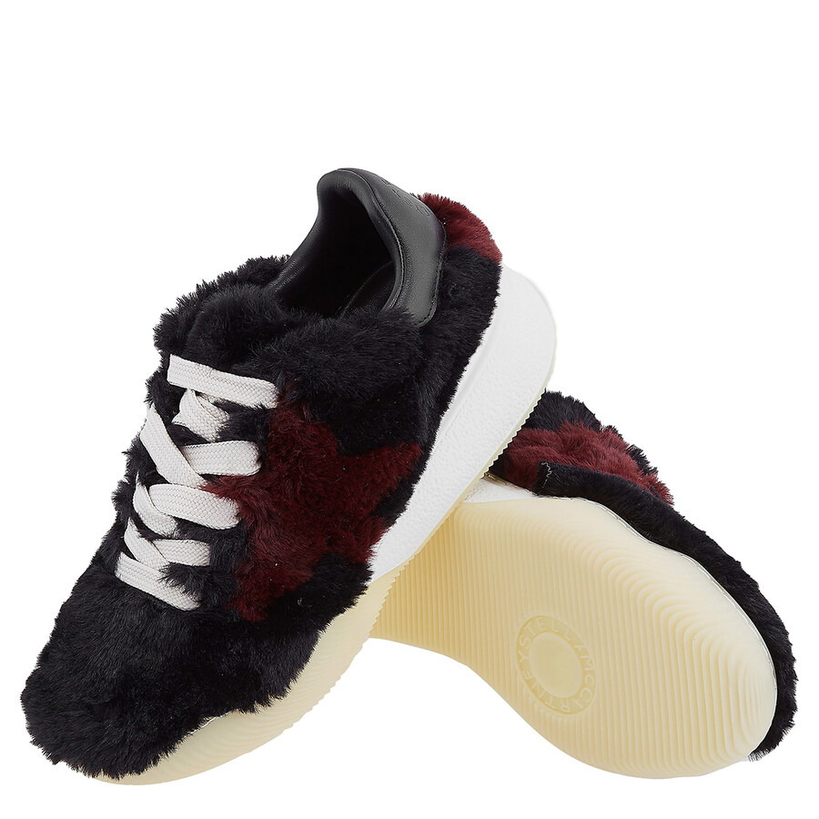 Stella McCartney Black Loop Shaggy Faux-Fur Sneakers - 2