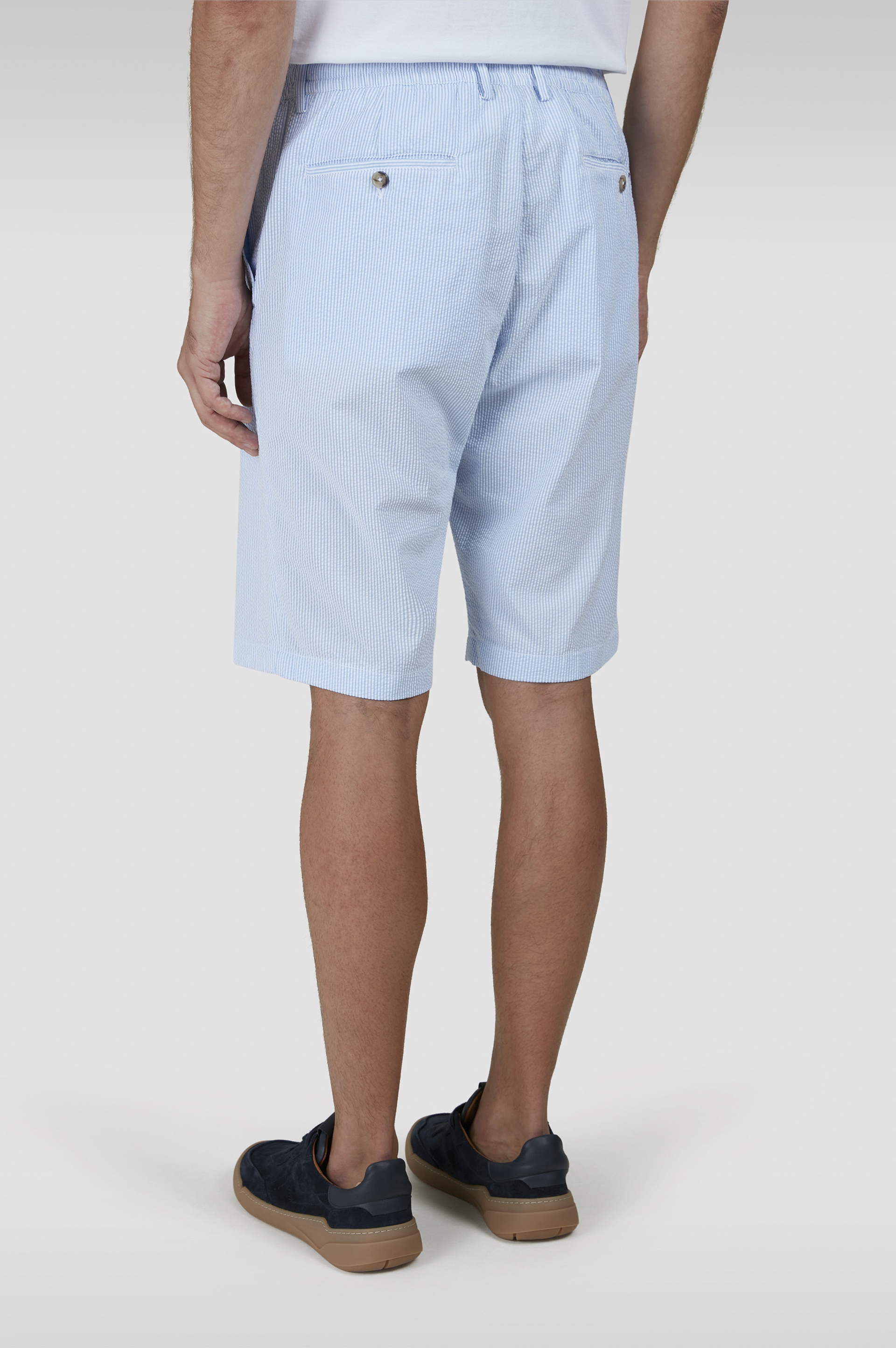 SEERSUCKER COTTON BERMUDA SHORTS - 3