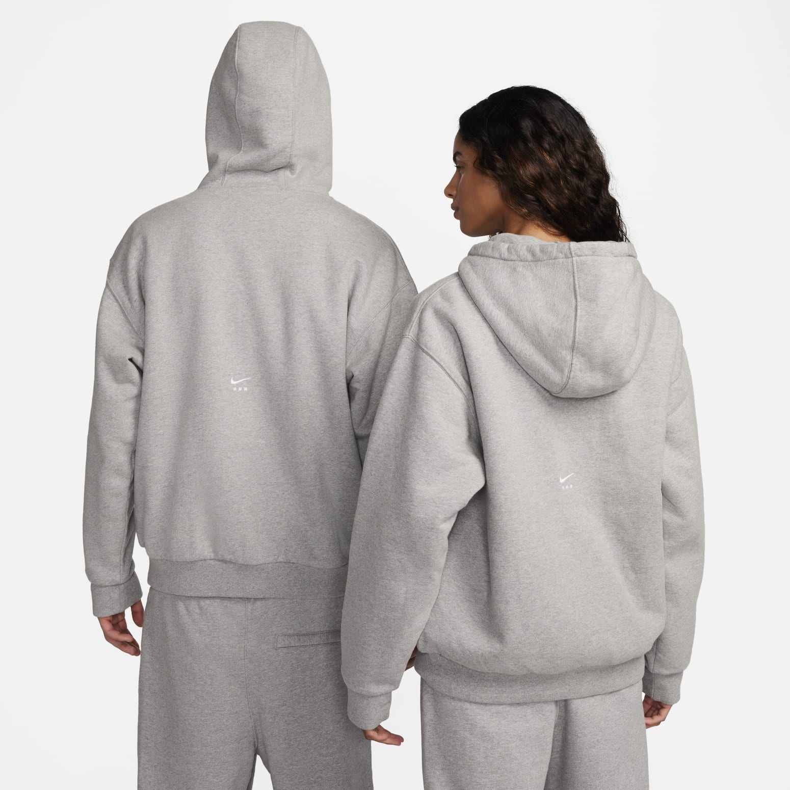 Nike x MMW Full-Zip Fleece Hoodie 'Grey' DR5364-050 - 3