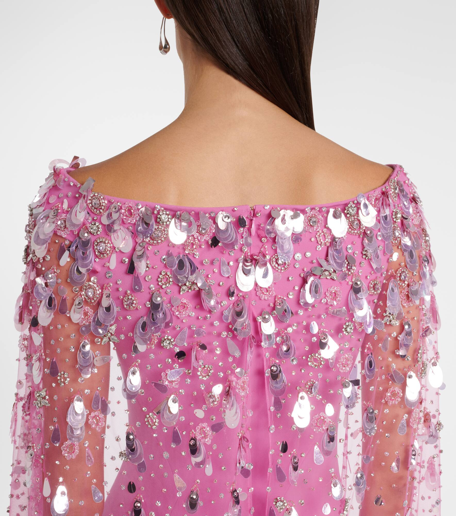 Bittersweet beaded caped gown - 6