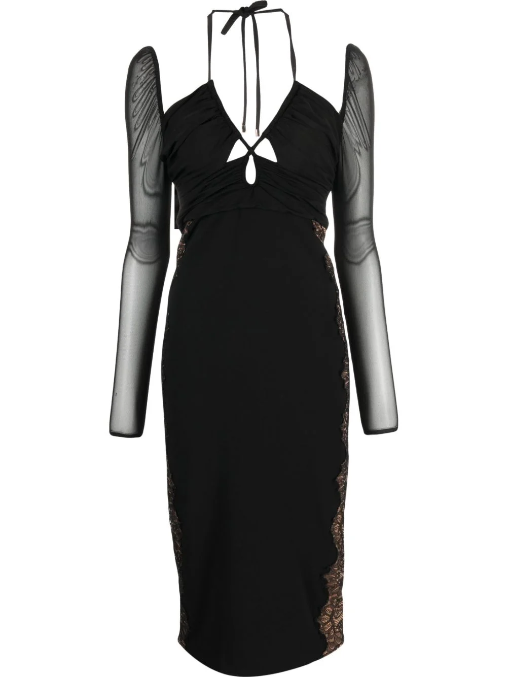cut-out jersey dress - 1