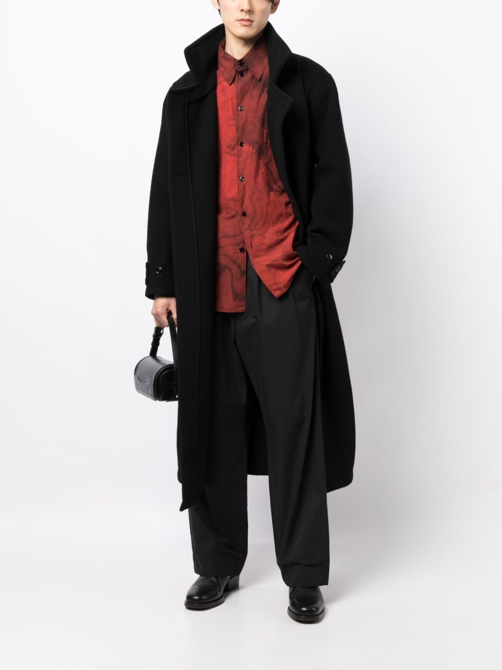 belted double-breasted coat - 3