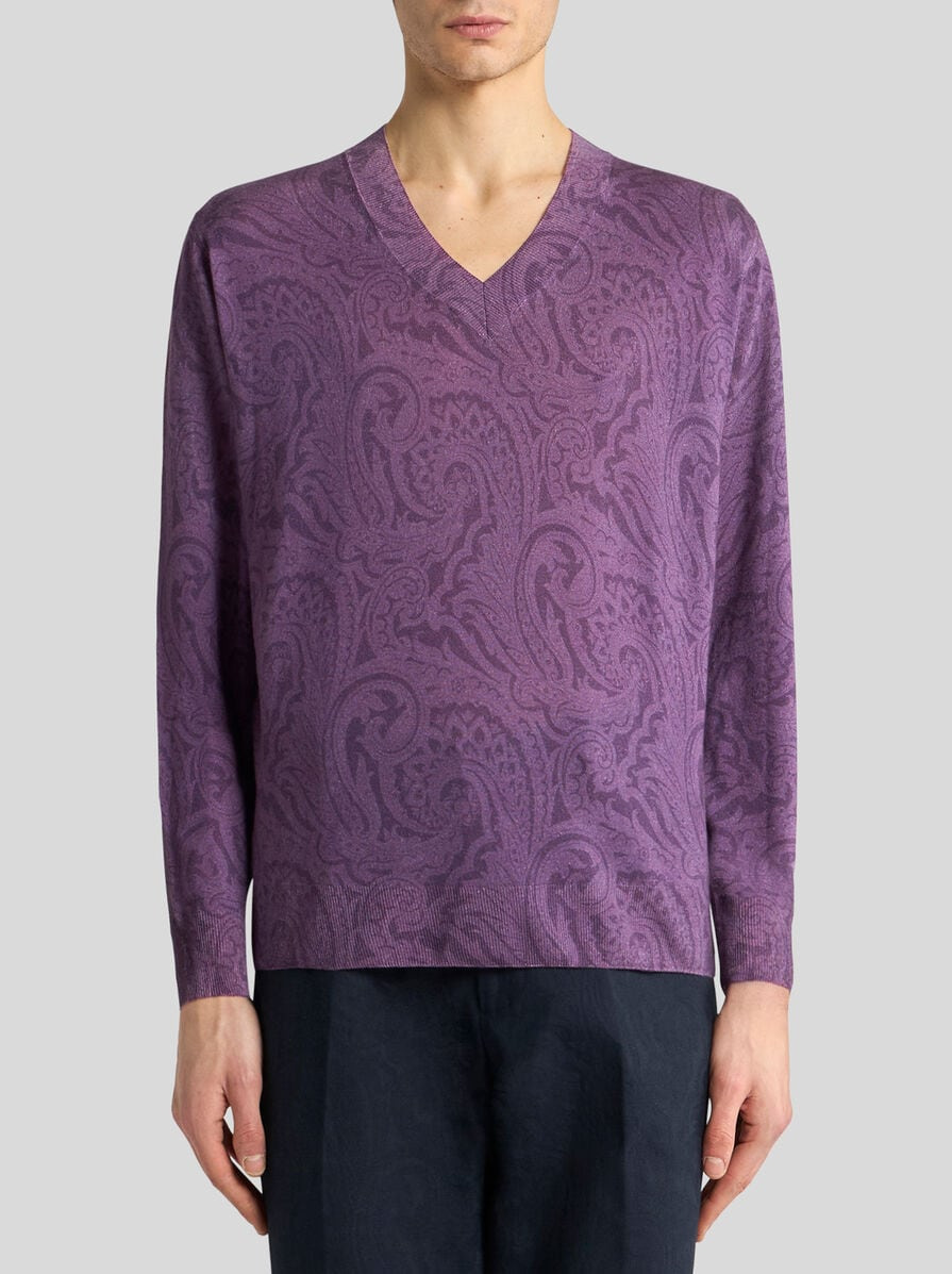 SILK AND CASHMERE PAISLEY SWEATER - 2