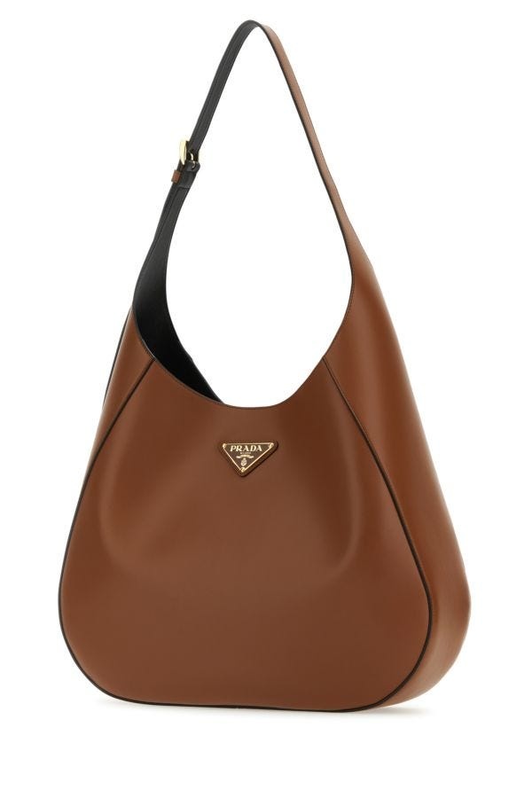 Large leather Prada Symbole bag with topstitching