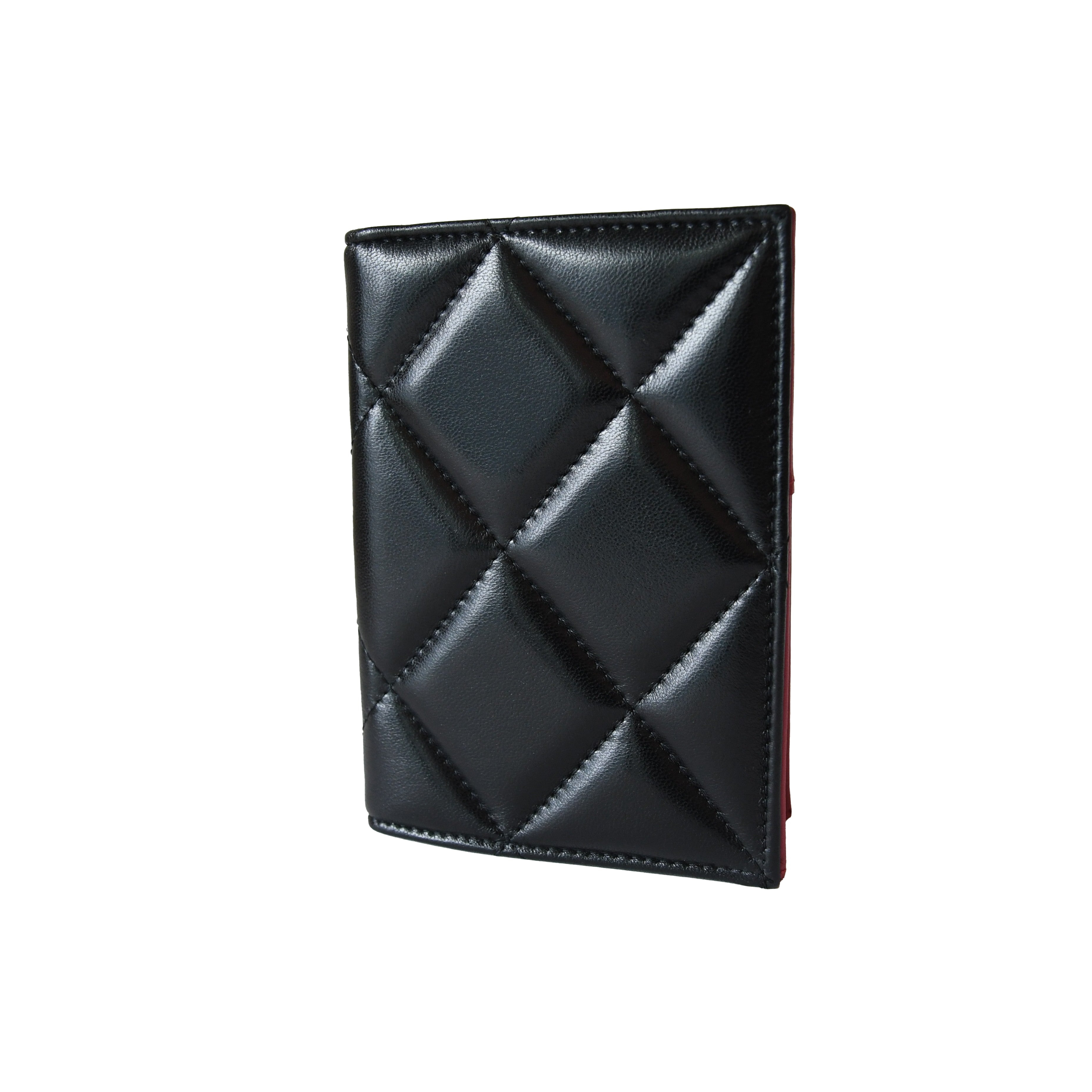 Chanel CC Lambskin Quilted Passport Holder Black - 2