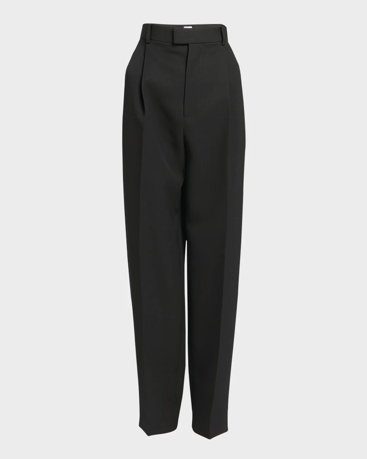 High-Rise Pleated Straight-Leg Trousers - 1