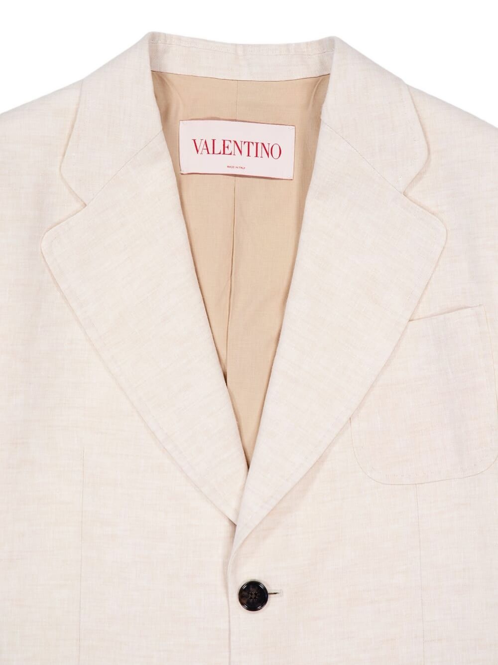 single-breasted linen blazer - 3