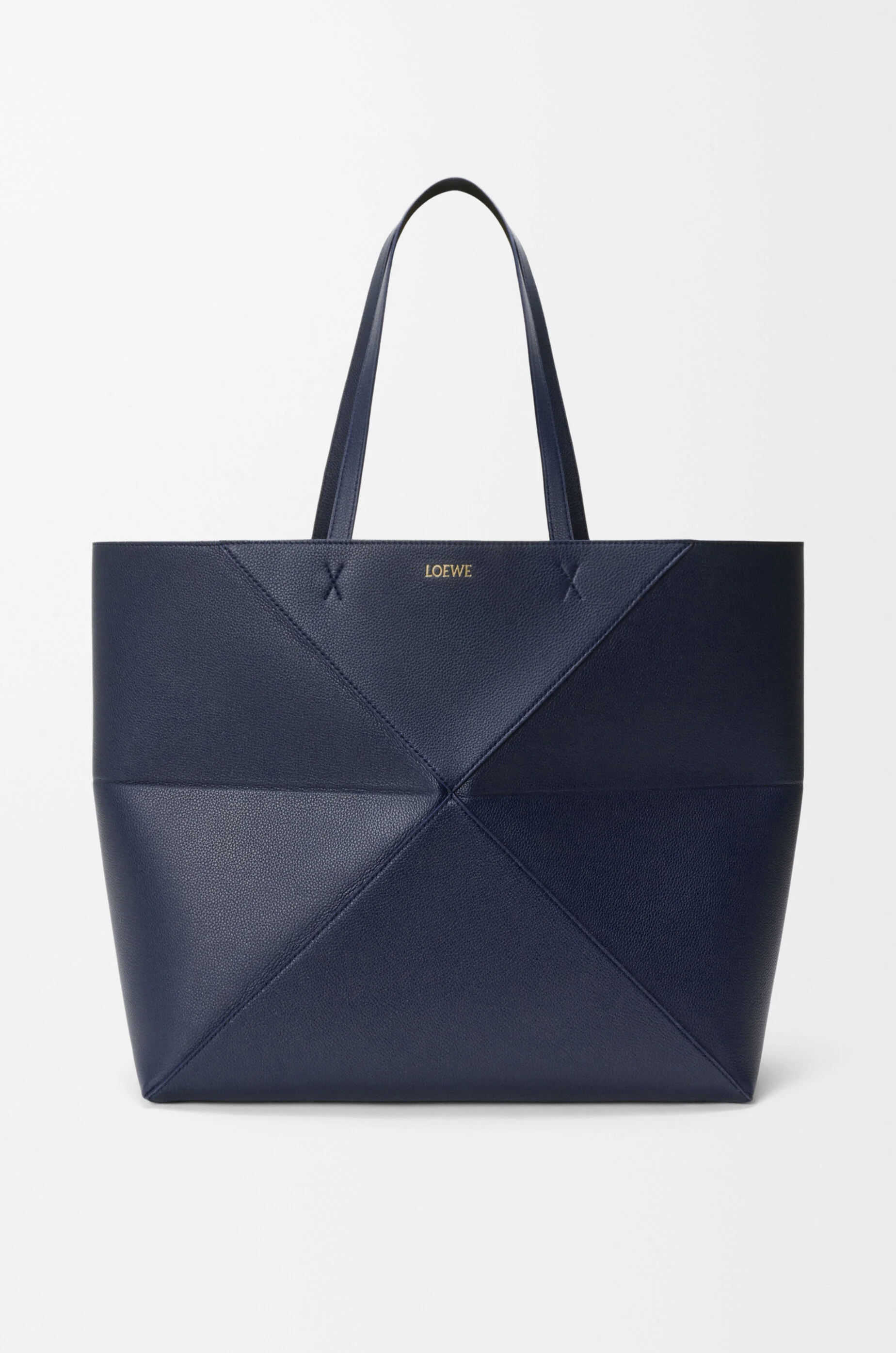 Large horizontal Puzzle Fold tote in soft grained calfskin - 1