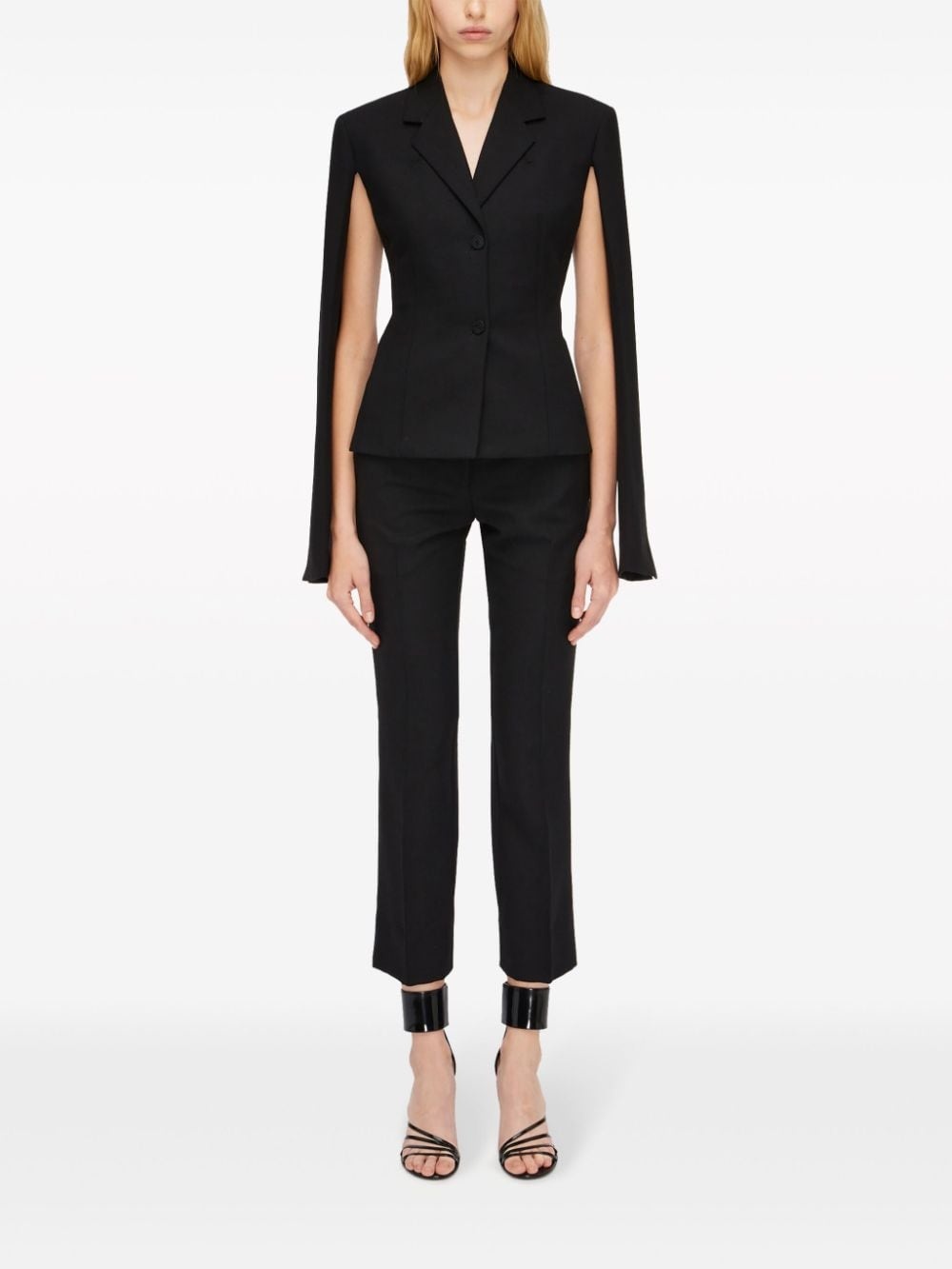 open-sleeves wool-blend blazer - 2