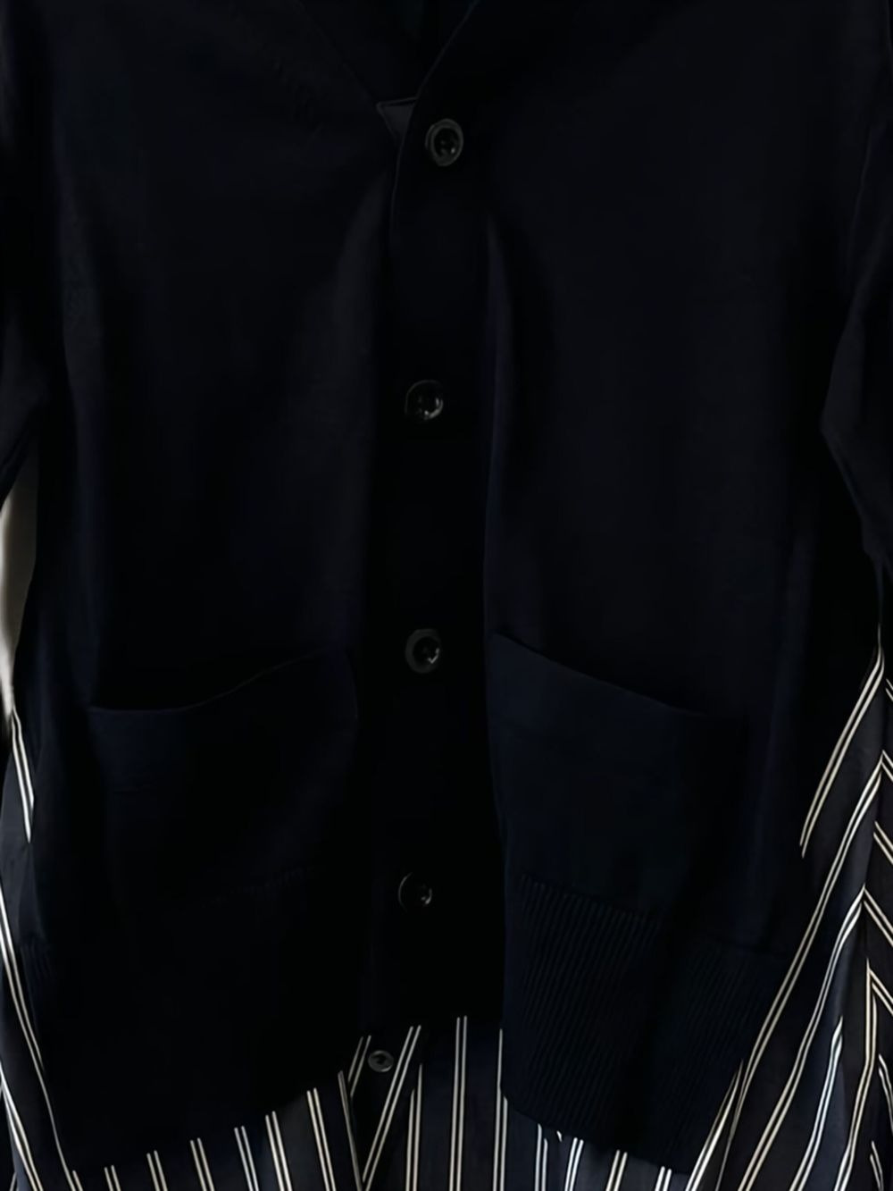 striped-panel cardigan - 2