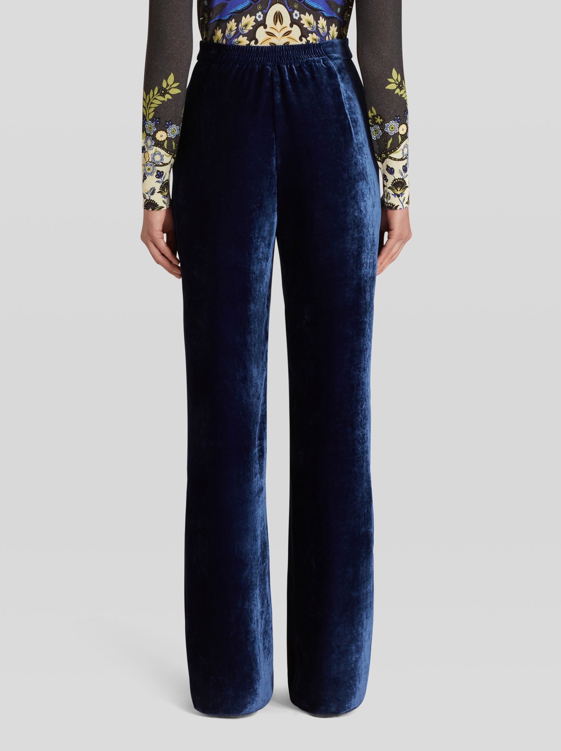 VELVET PALAZZO TROUSERS - 4