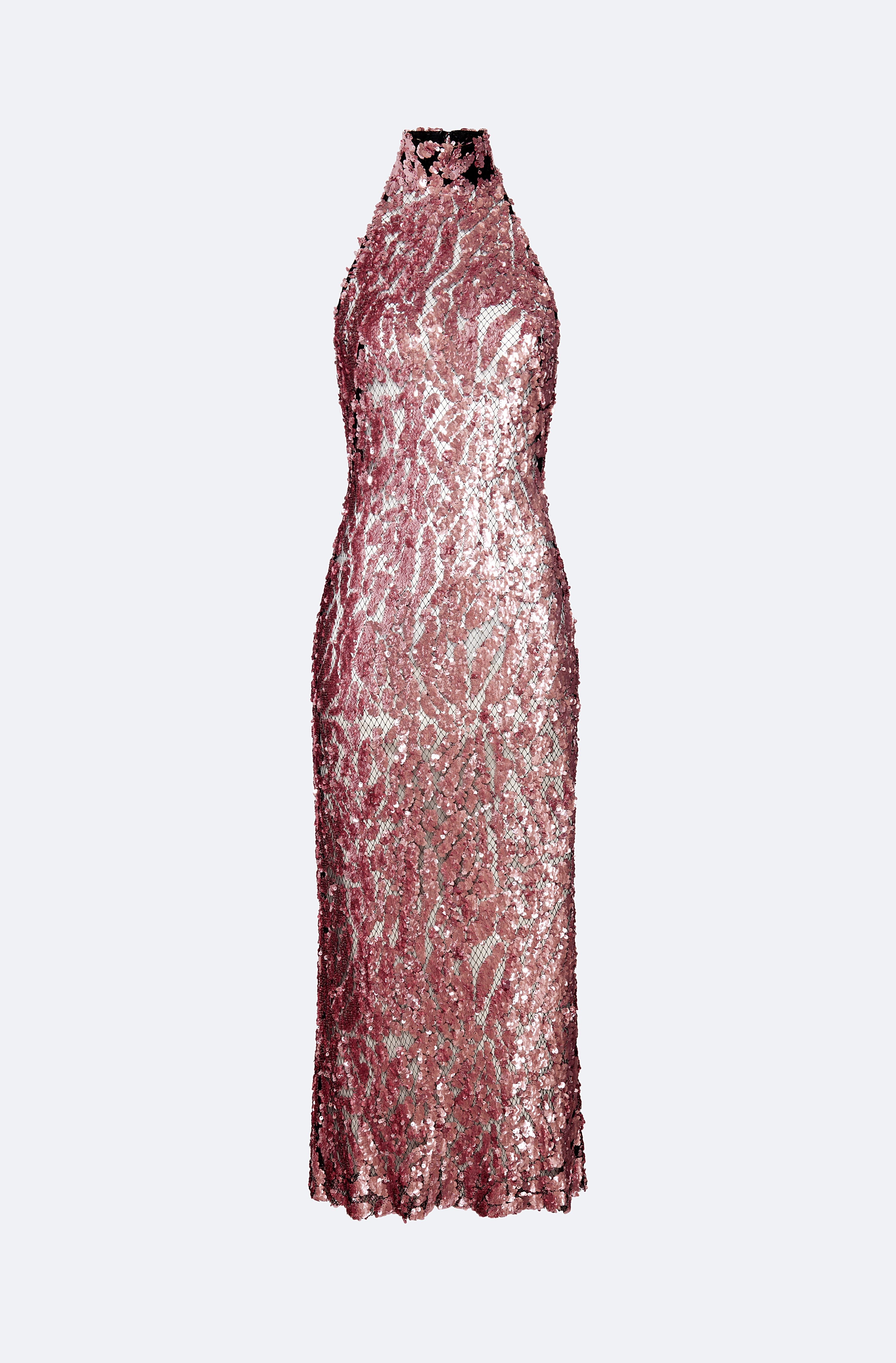 Sequin Halter Open Back Dress - 5