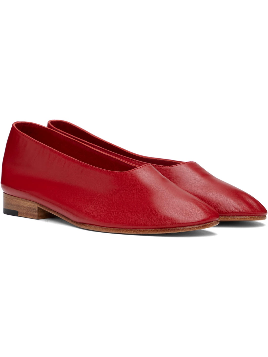 Red Glove Ballerina Flats - 4