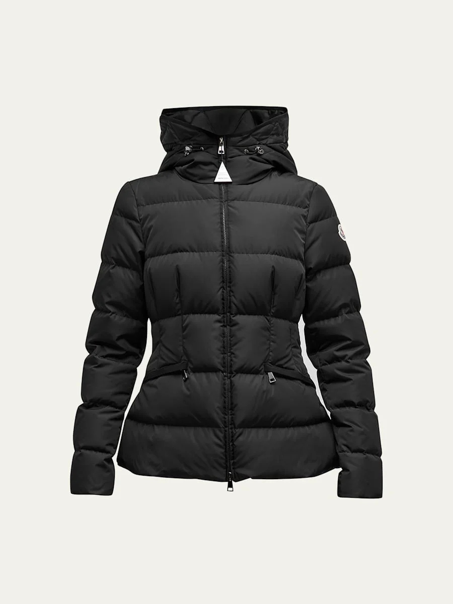 Avoce Hooded Puffer Jacket with Elastic Belt - 1