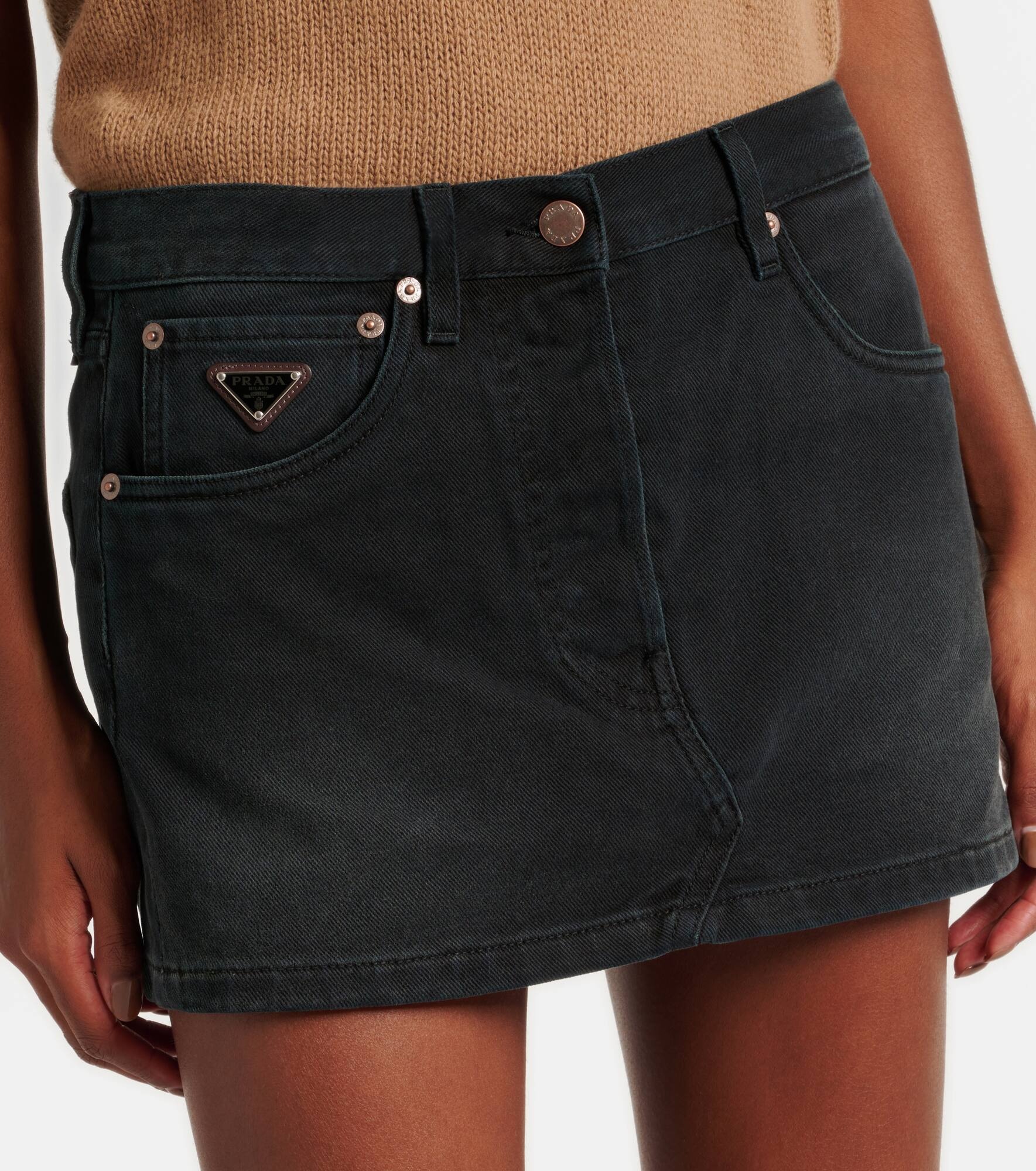 Low-rise denim skirt - 4