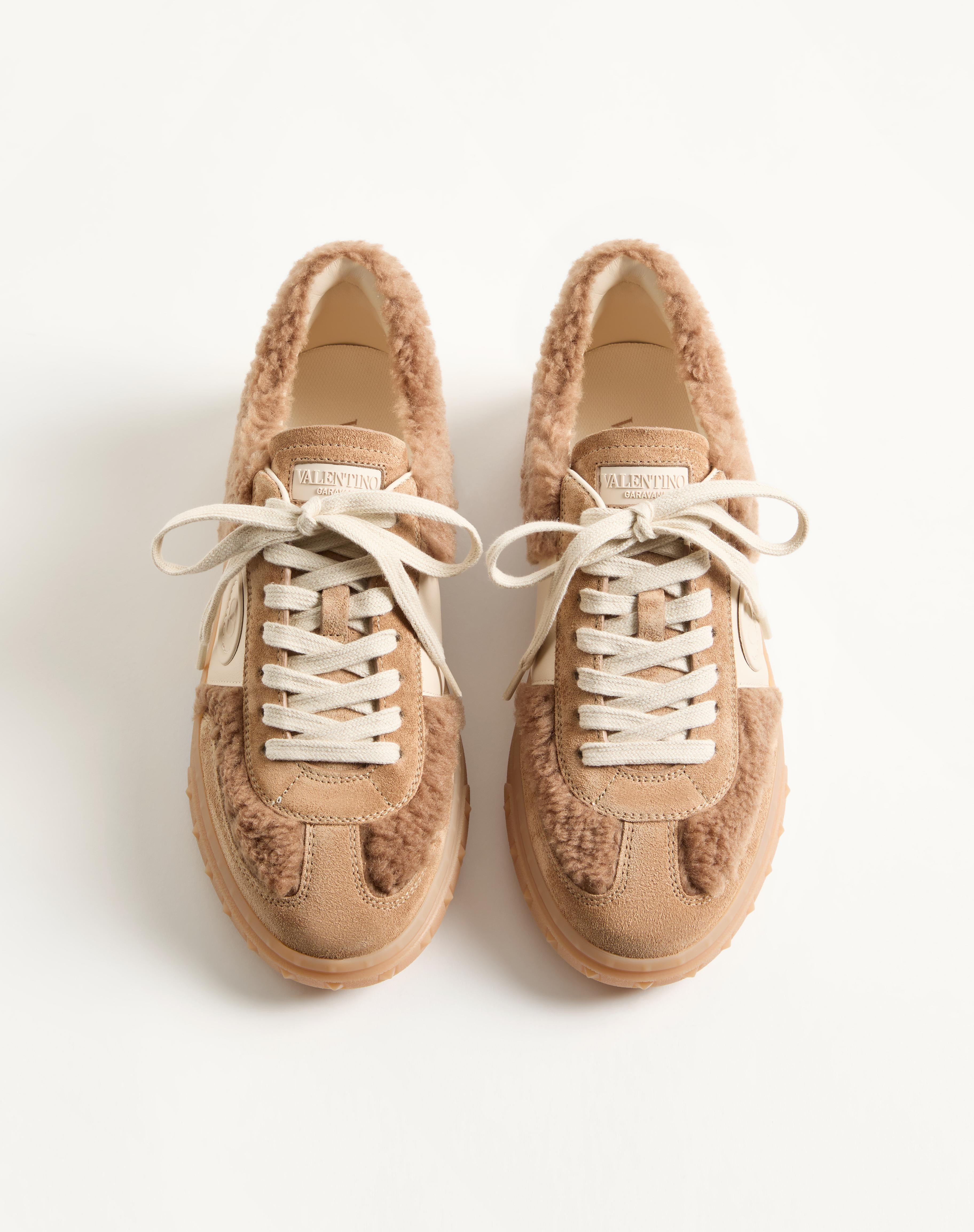 UPVILLAGE SNEAKER IN WOOL AND CRUST LEATHER - 5