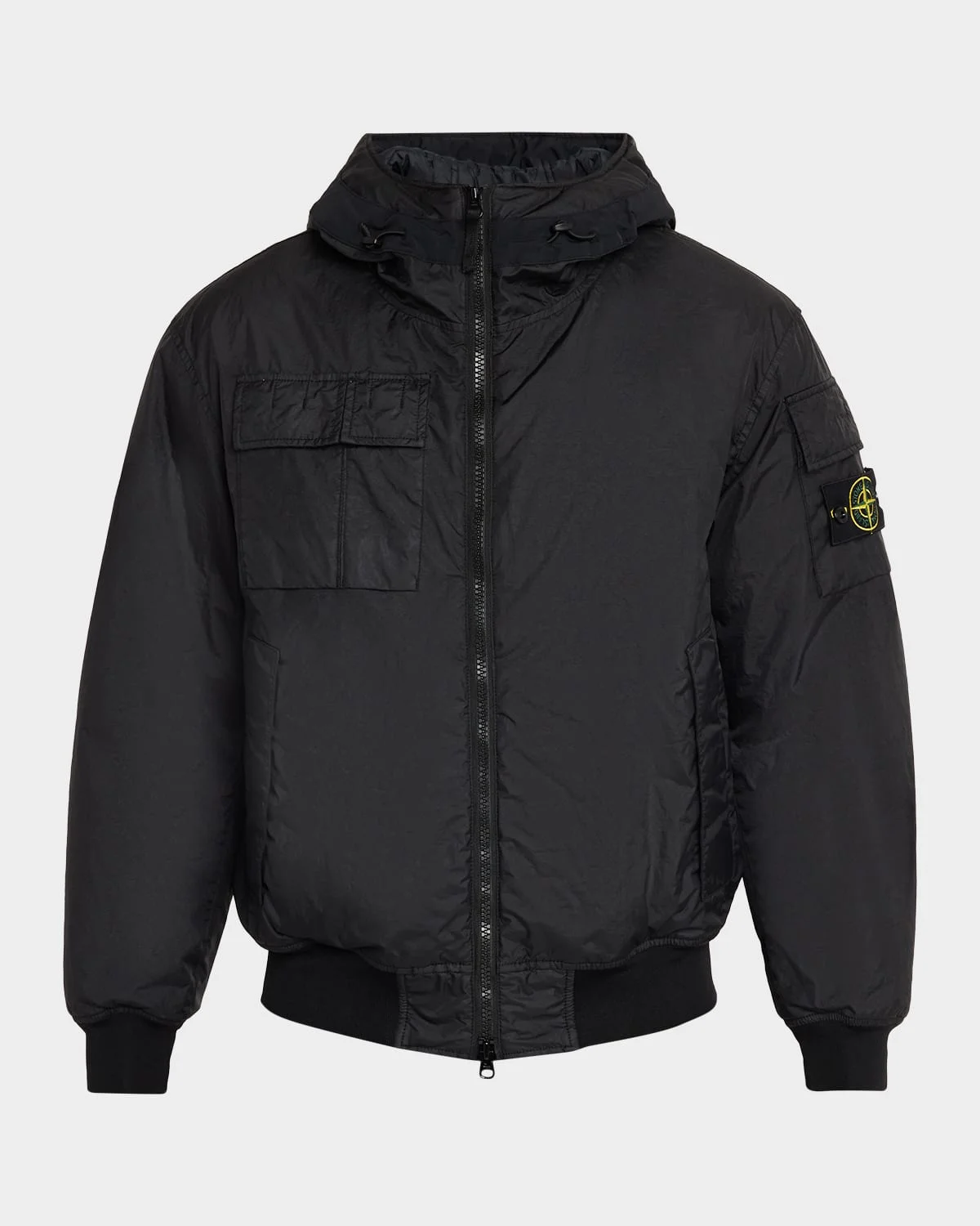 Men's Nylon Hooded Bomber Jacket - 1