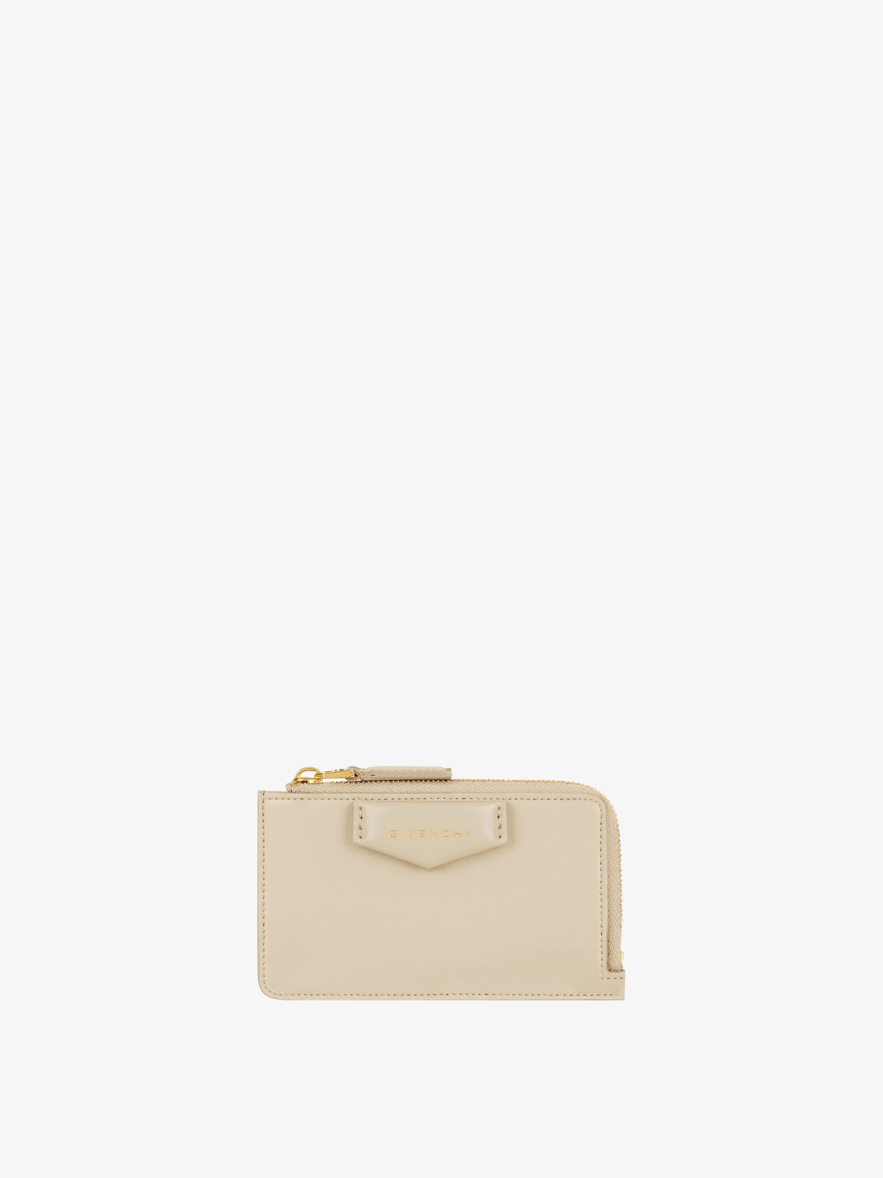 ANTIGONA ZIPPED CARD HOLDER IN BOX LEATHER - 1