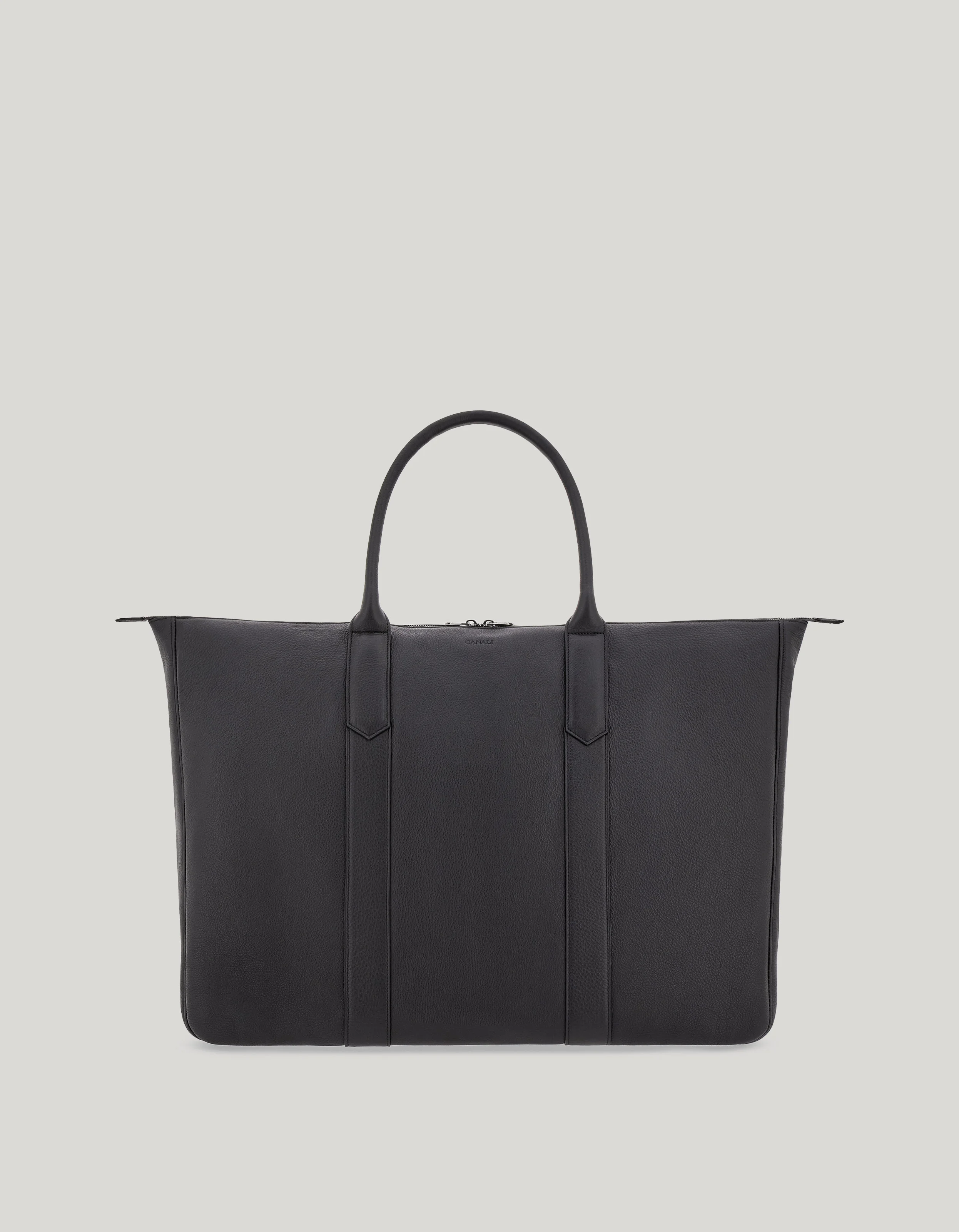 BLACK HAMMERED CALFSKIN WEEKEND BAG - 1