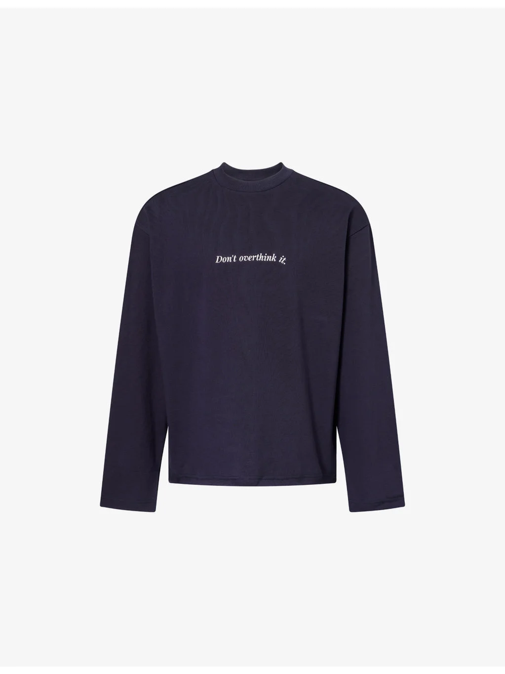 Don't Overthink It Logo-Embroidered Cotton Sweatshirt - 1