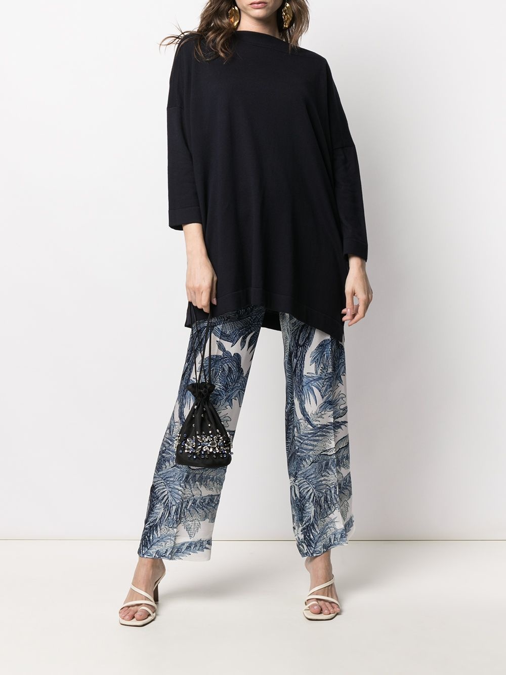 boat neck knit jumper - 2
