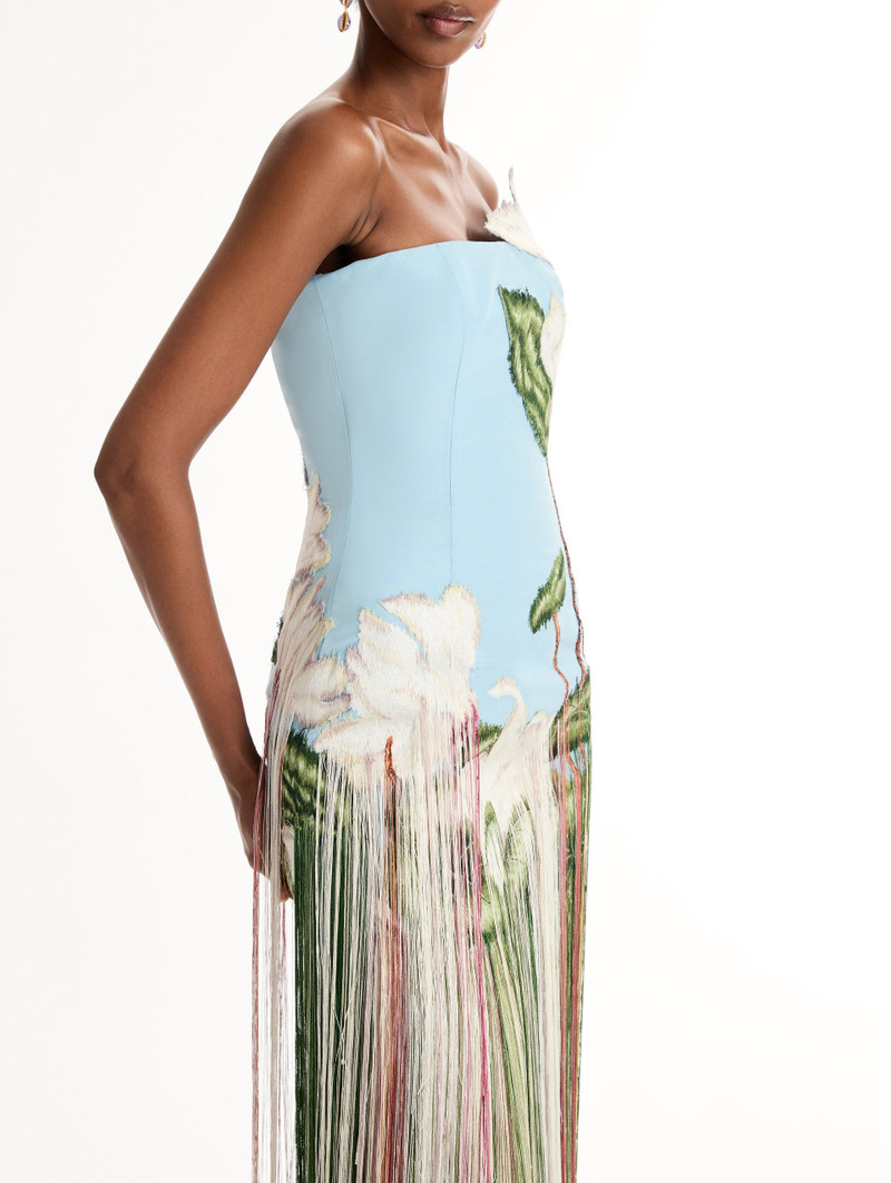 CHINÉ CYCLAMEN THREADWORK FRINGE GOWN 5