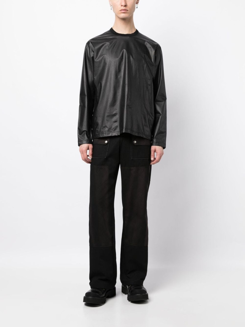 Junya Watanabe MAN metallic-sheen long-sleeve T-shirt outlook