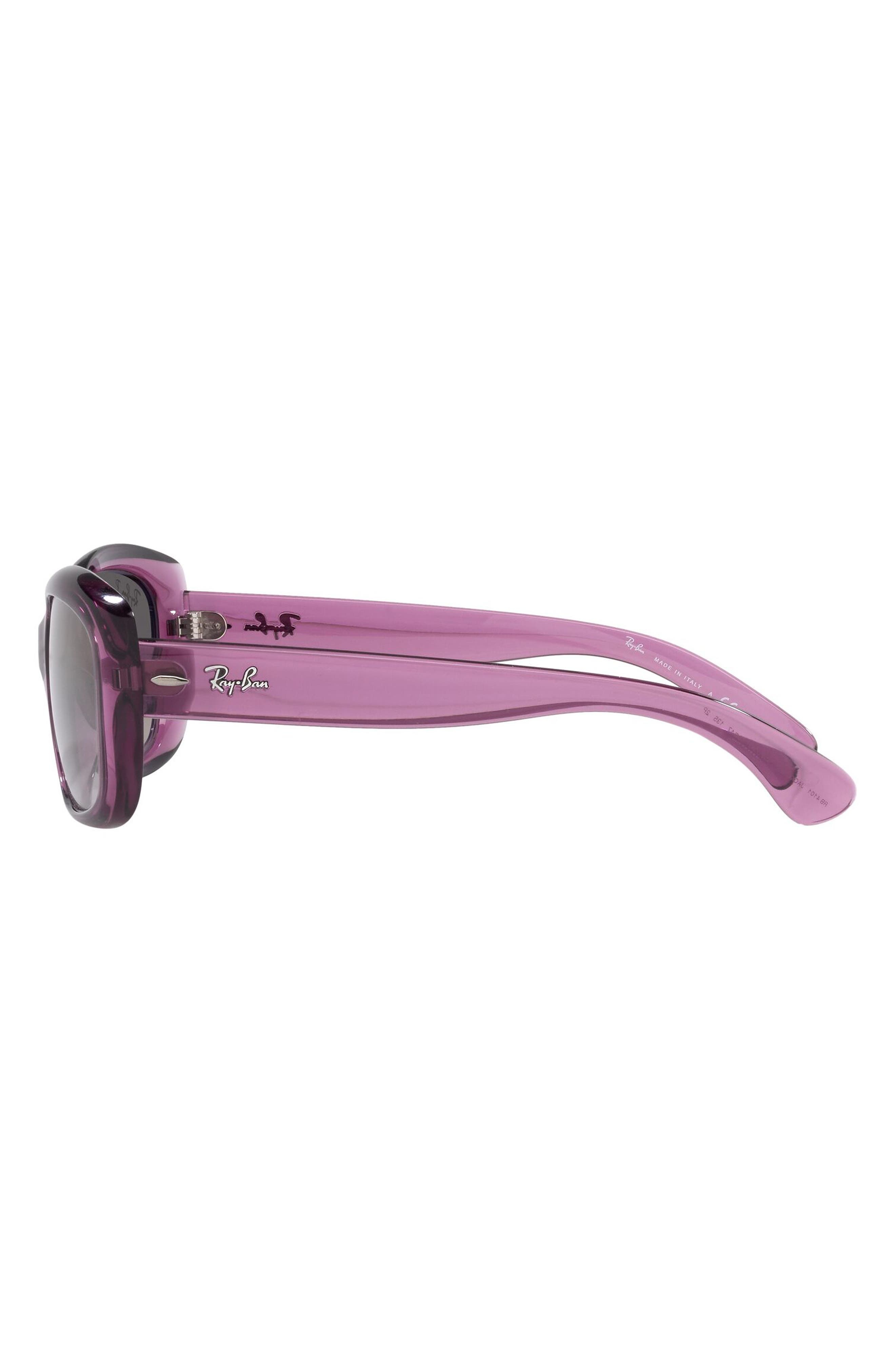 Ray-Ban Jackie Ohh 58mm Polarized Sunglasses in Violet /Grey Gradient Polar at Nordstrom - 4