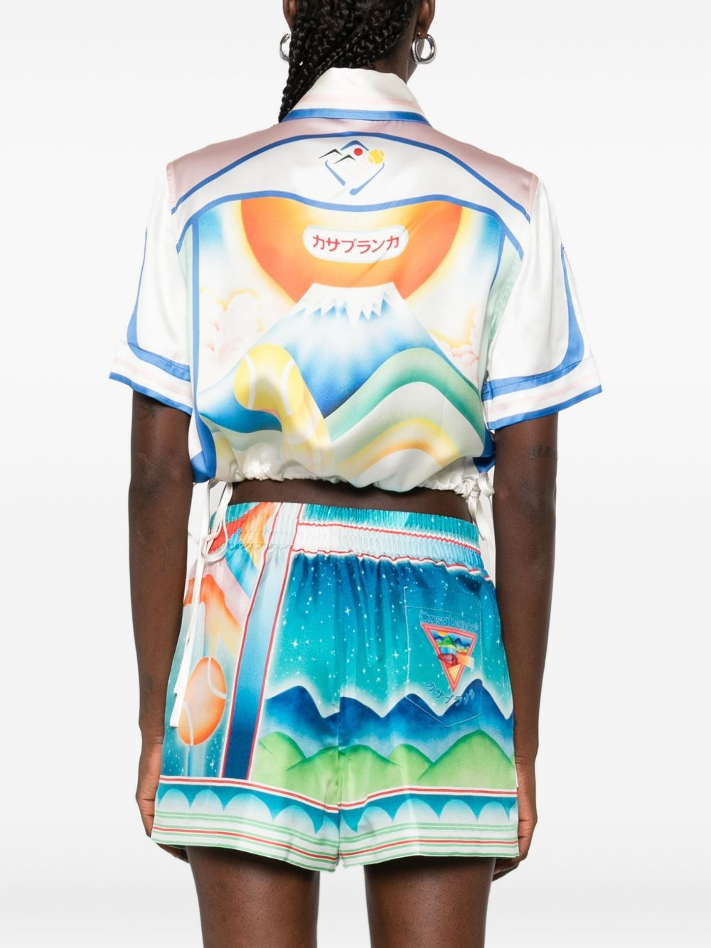 printed silk top - 4