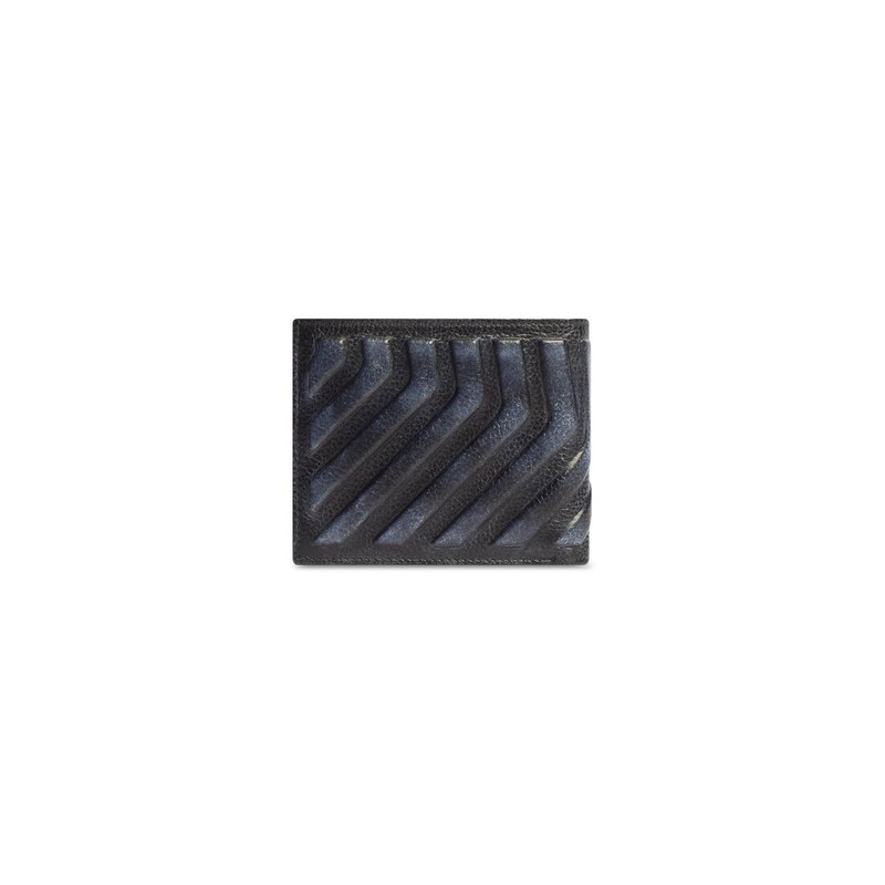 Men's Car Square Folded Wallet Dirty Effect in Black 3