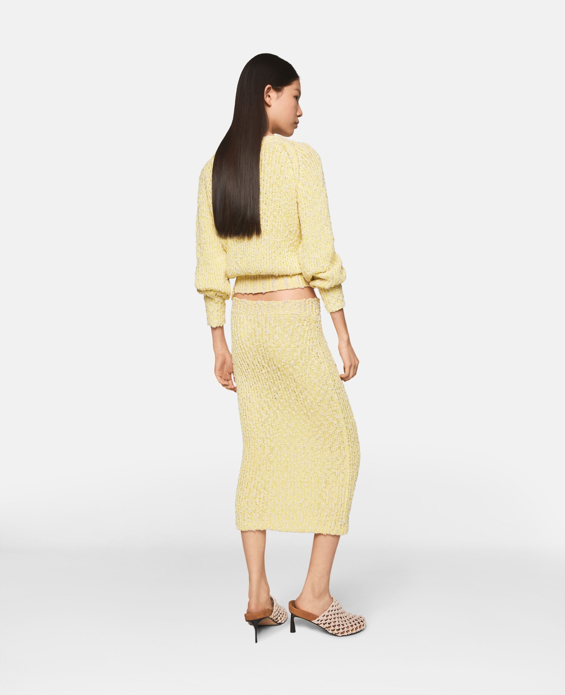 Textured Cotton Knit Midi-Skirt - 3