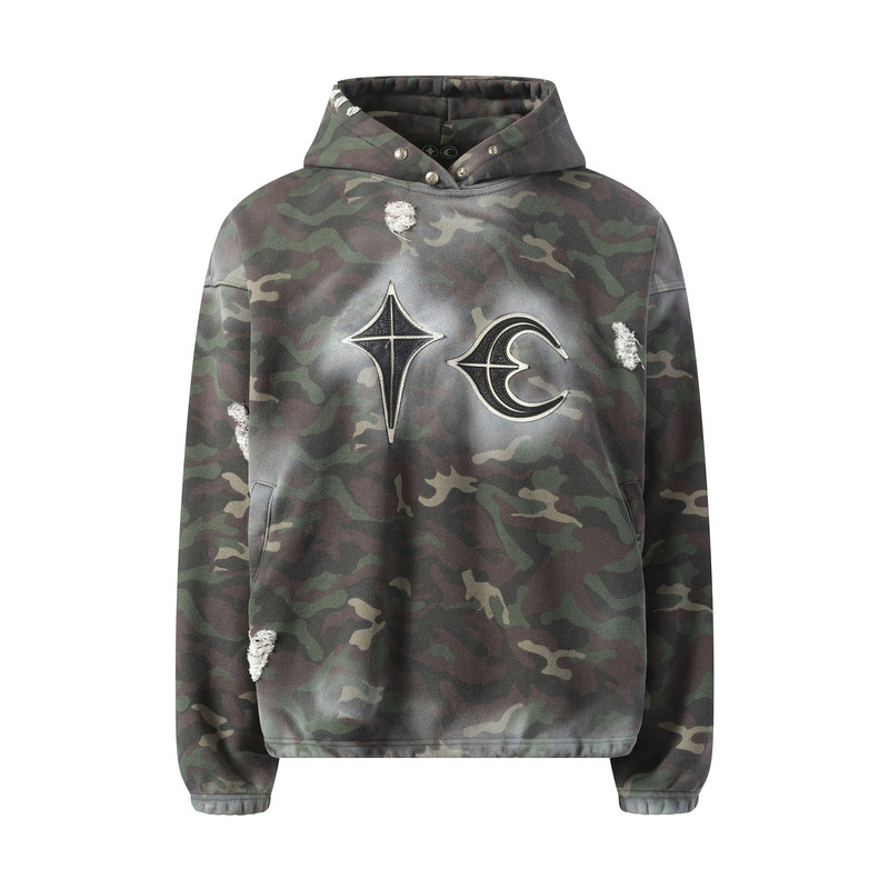 Thug Club Sprayed Camoflage Rock Hoodie in Camo outlook