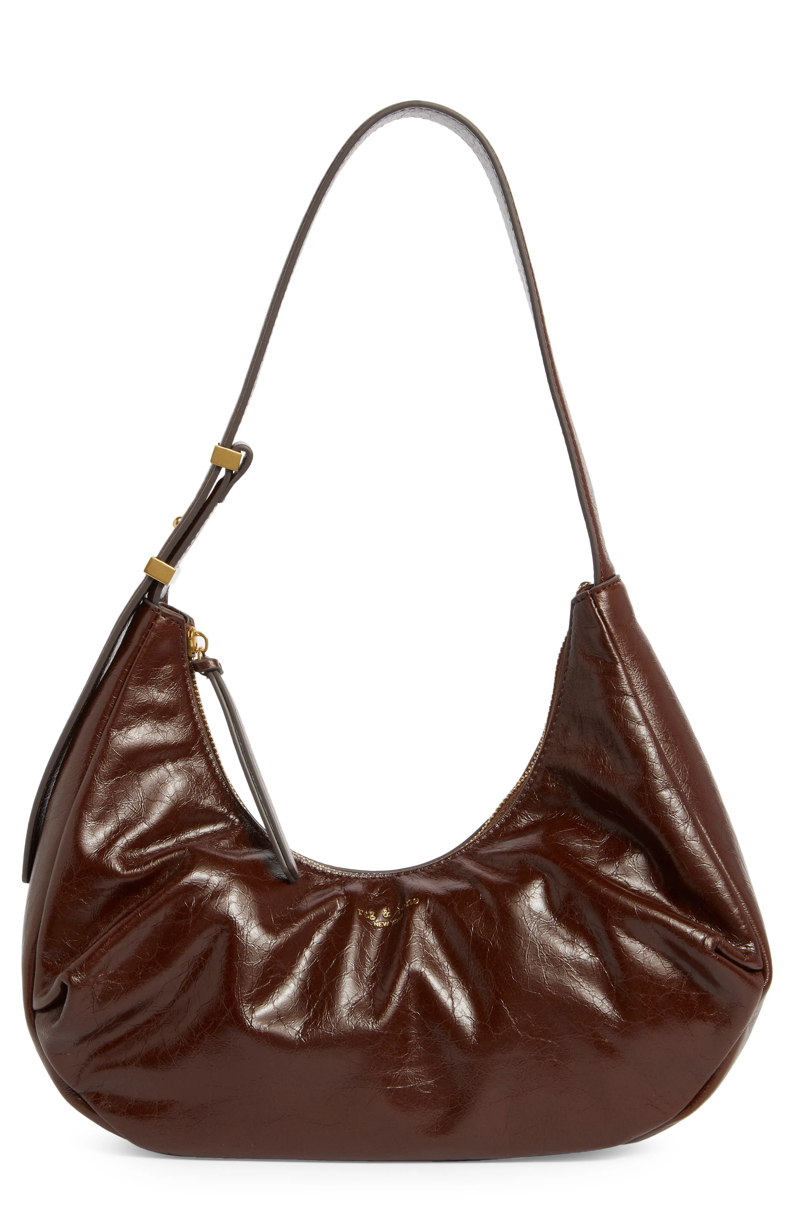 rag & bone Hudson Leather Hobo Bag in Brown at Nordstrom - 1