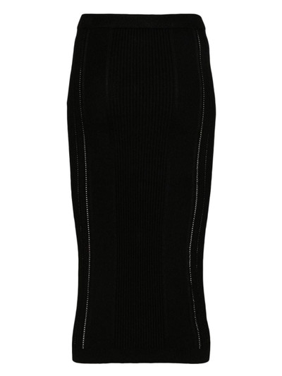Balmain ribbed-knit midi skirt outlook