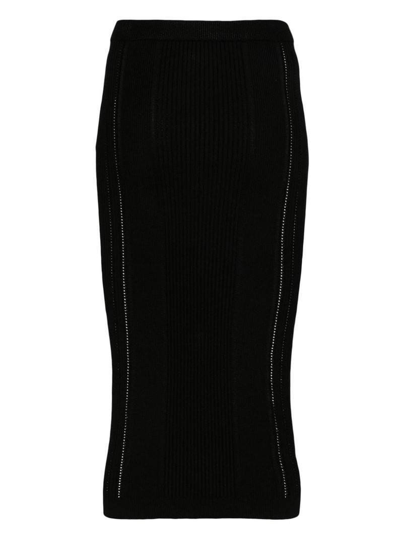 Balmain ribbed-knit midi skirt outlook