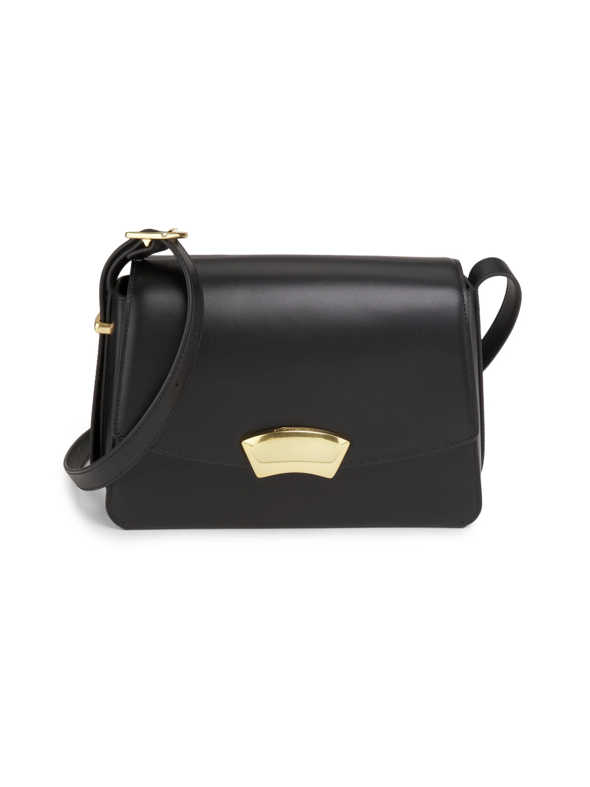 Women's Medium ID Leather Shoulder Bag - Black - 1