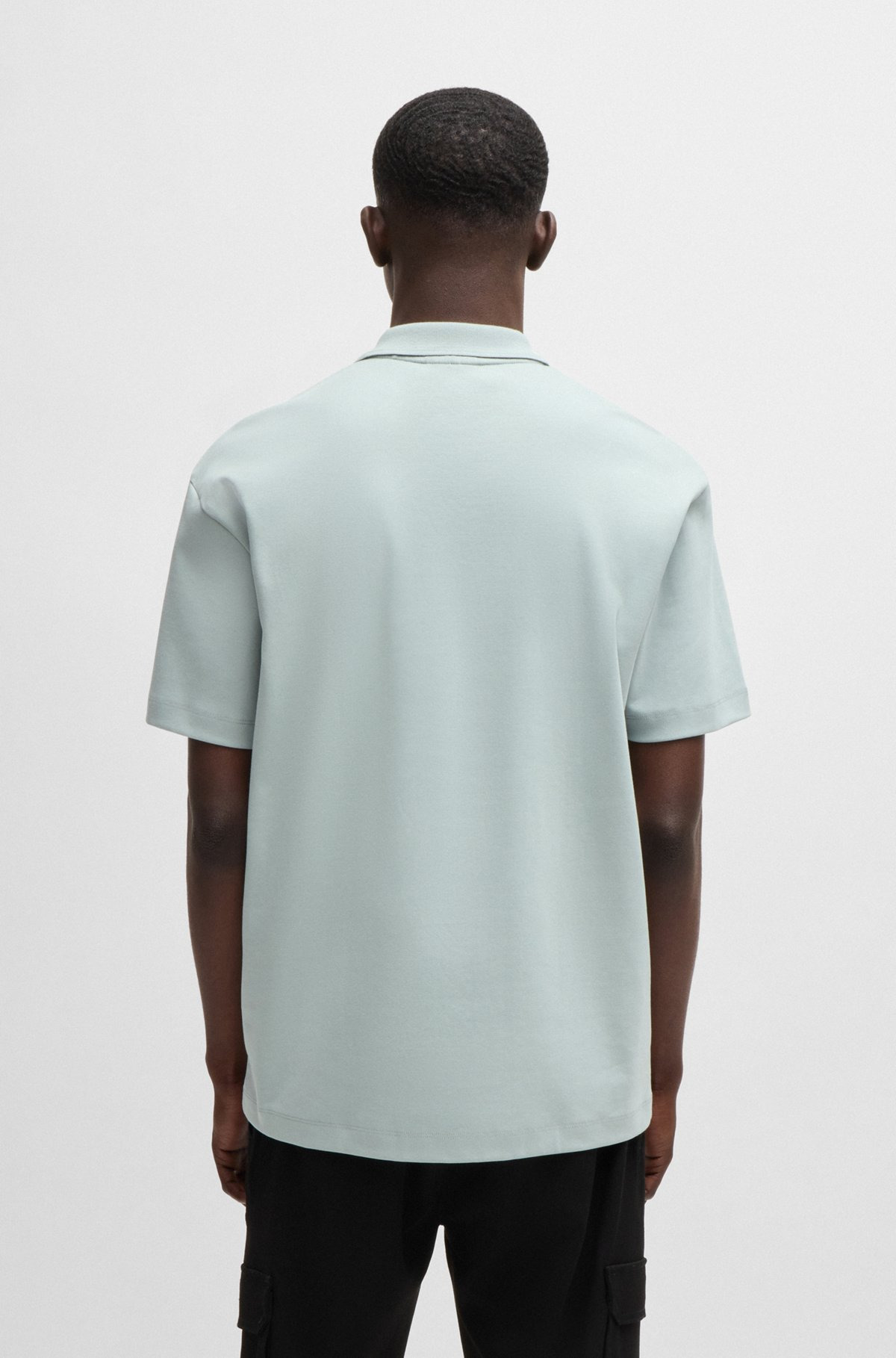 INTERLOCK-COTTON POLO SHIRT WITH STACKED LOGO - 5