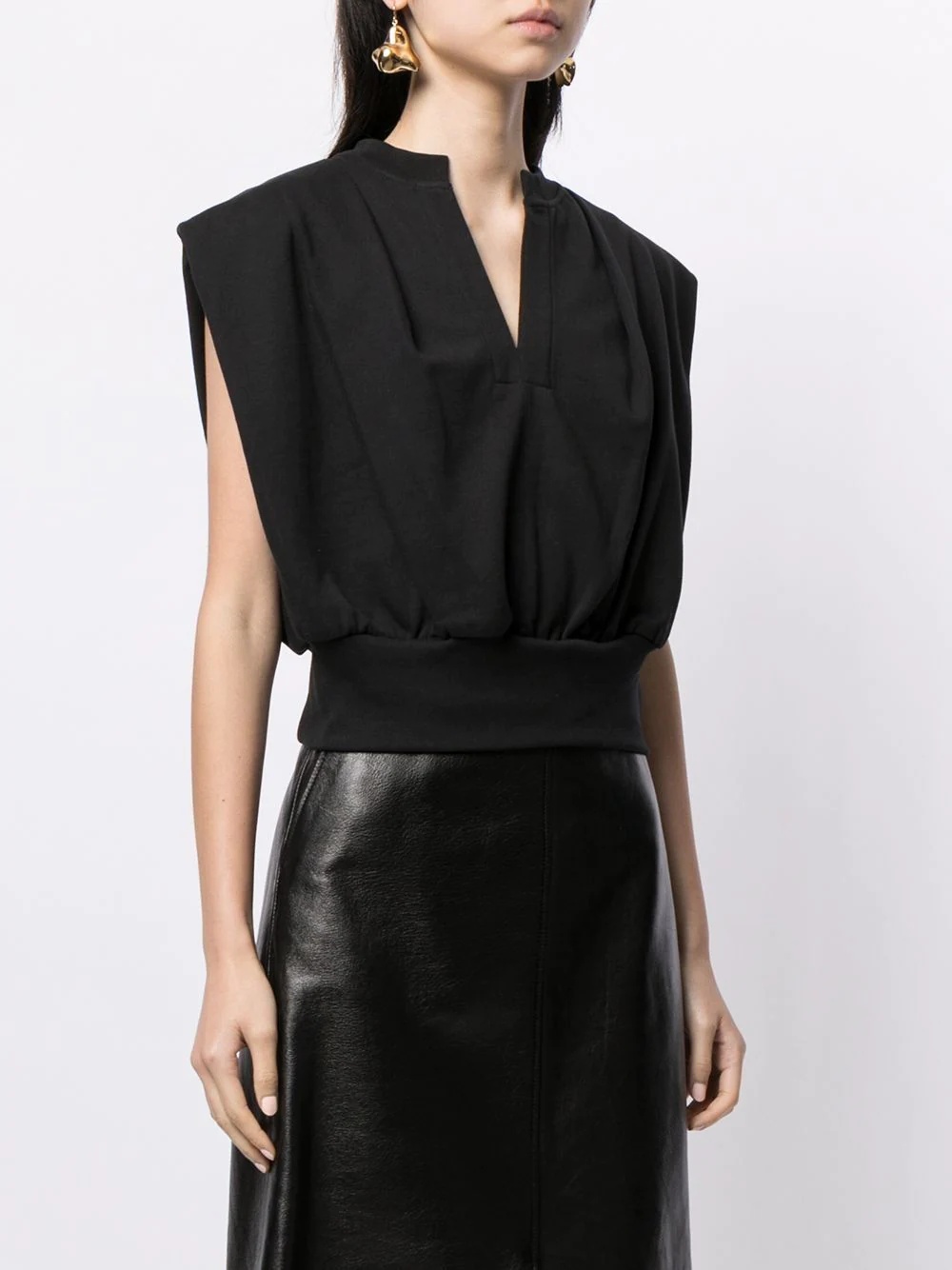 split-neck sleeveless top - 3
