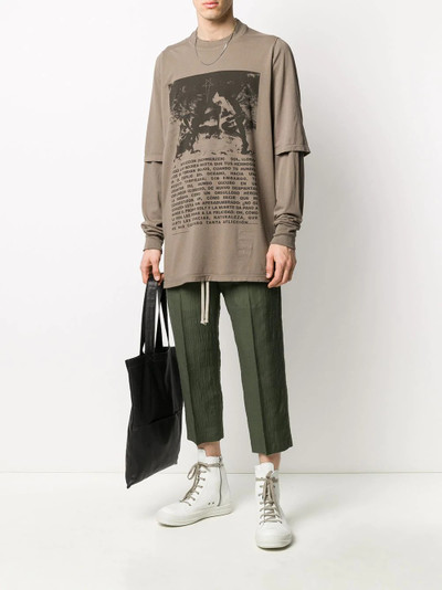 Rick Owens DRKSHDW ritual-print layered T-shirt outlook